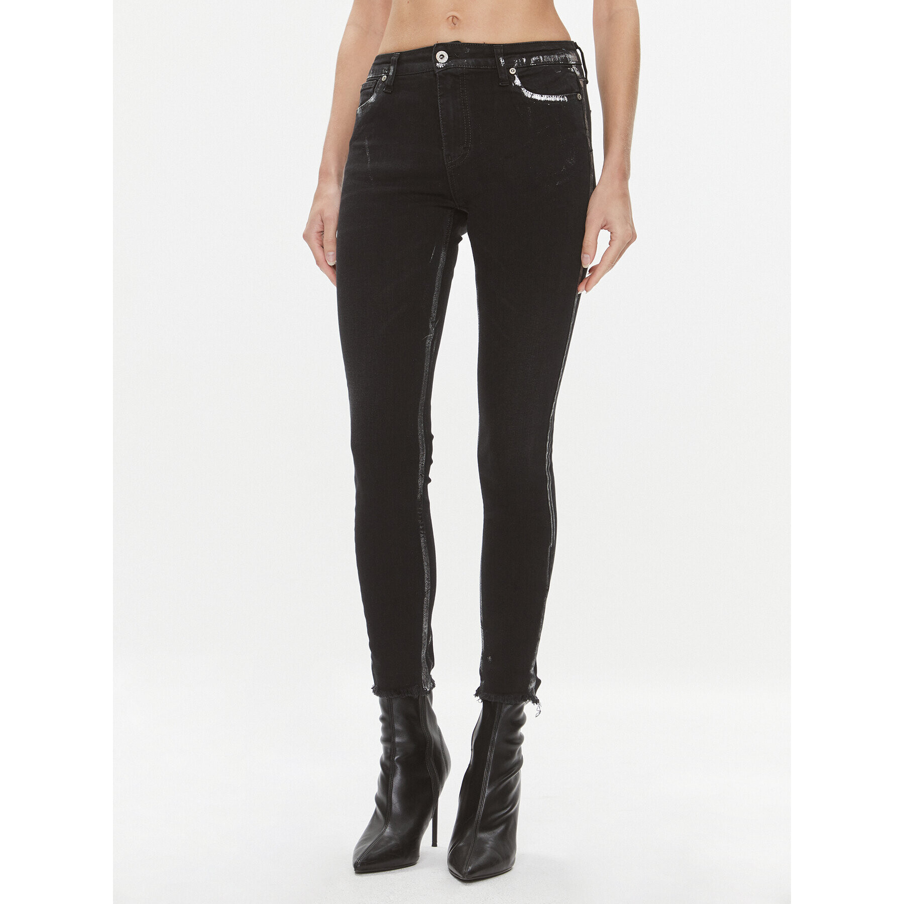 Please Blugi P0NHCFGW5Q Negru Skinny Fit - Pled.ro