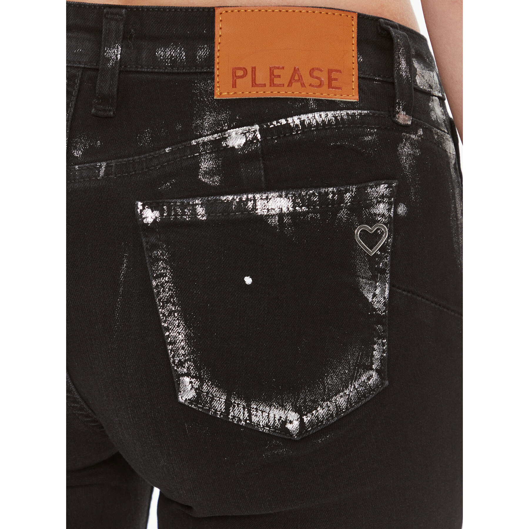 Please Blugi P0NHCFGW5Q Negru Skinny Fit - Pled.ro