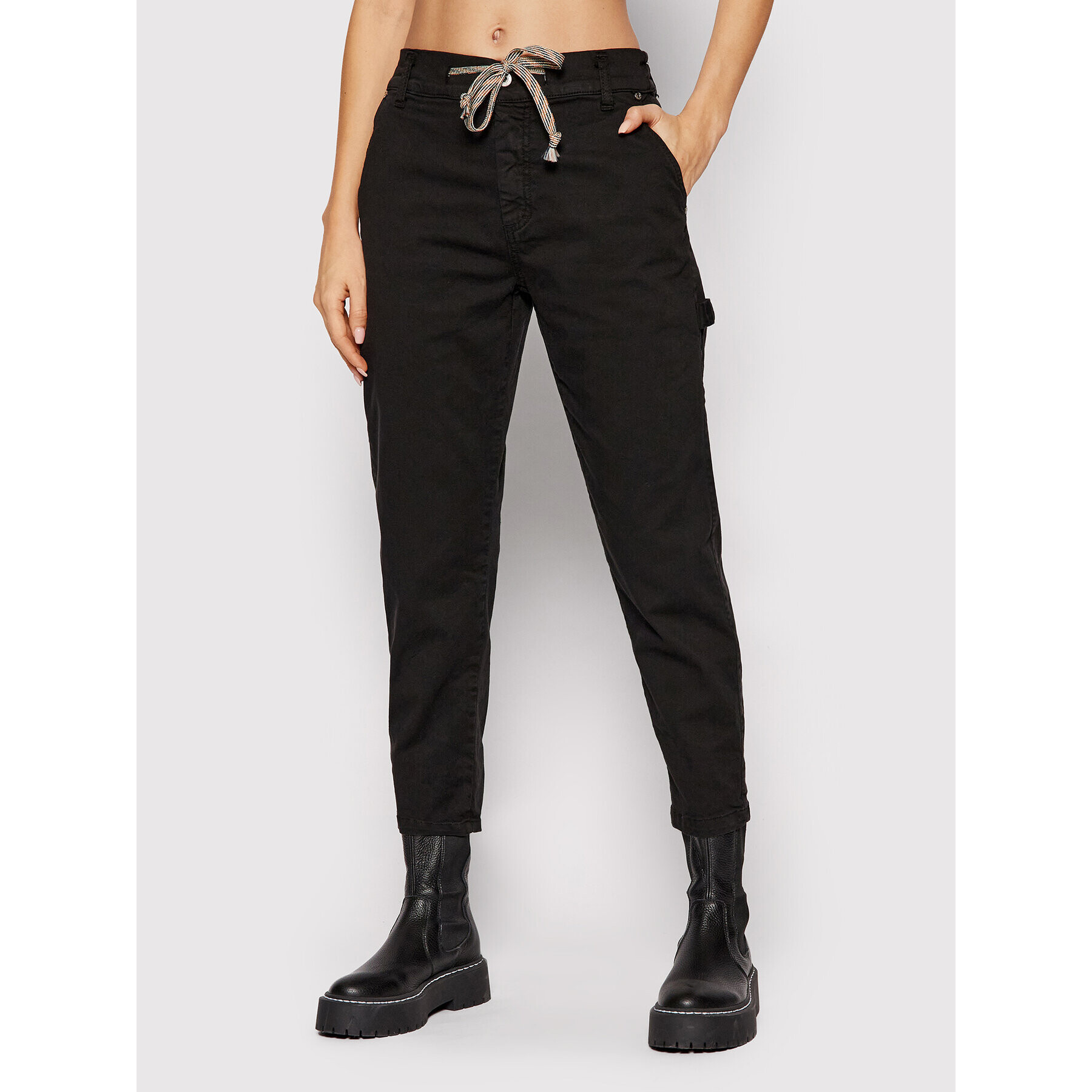 Please Blugi P0QUT05N3N Negru Regular Fit - Pled.ro