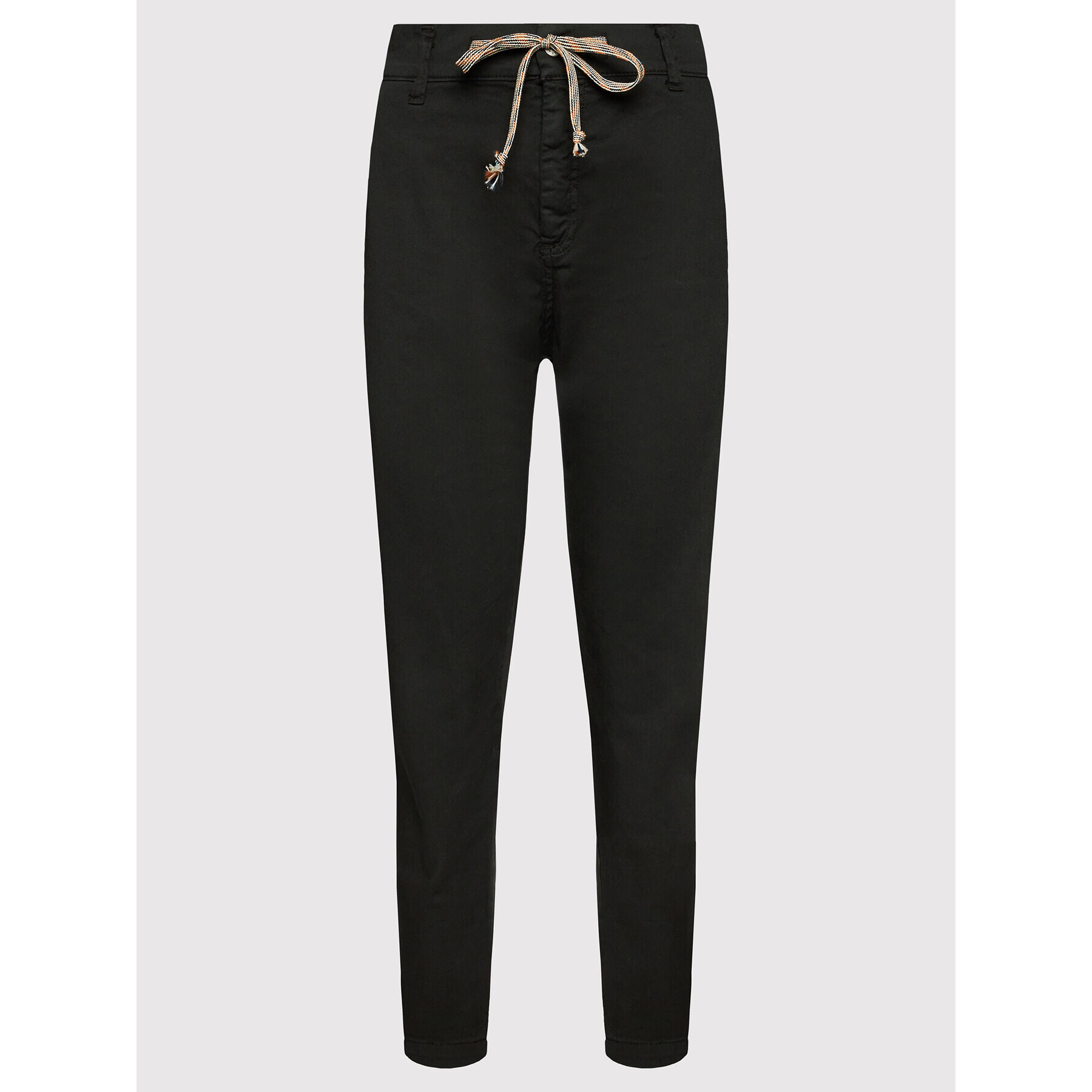 Please Pantaloni din material P0QUAV2N3N Negru Regular Fit - Pled.ro