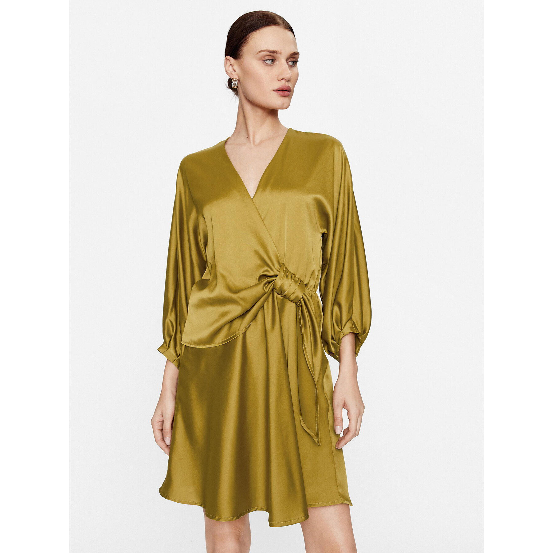 Please Rochie cocktail A1UYAYP000 Verde Regular Fit - Pled.ro