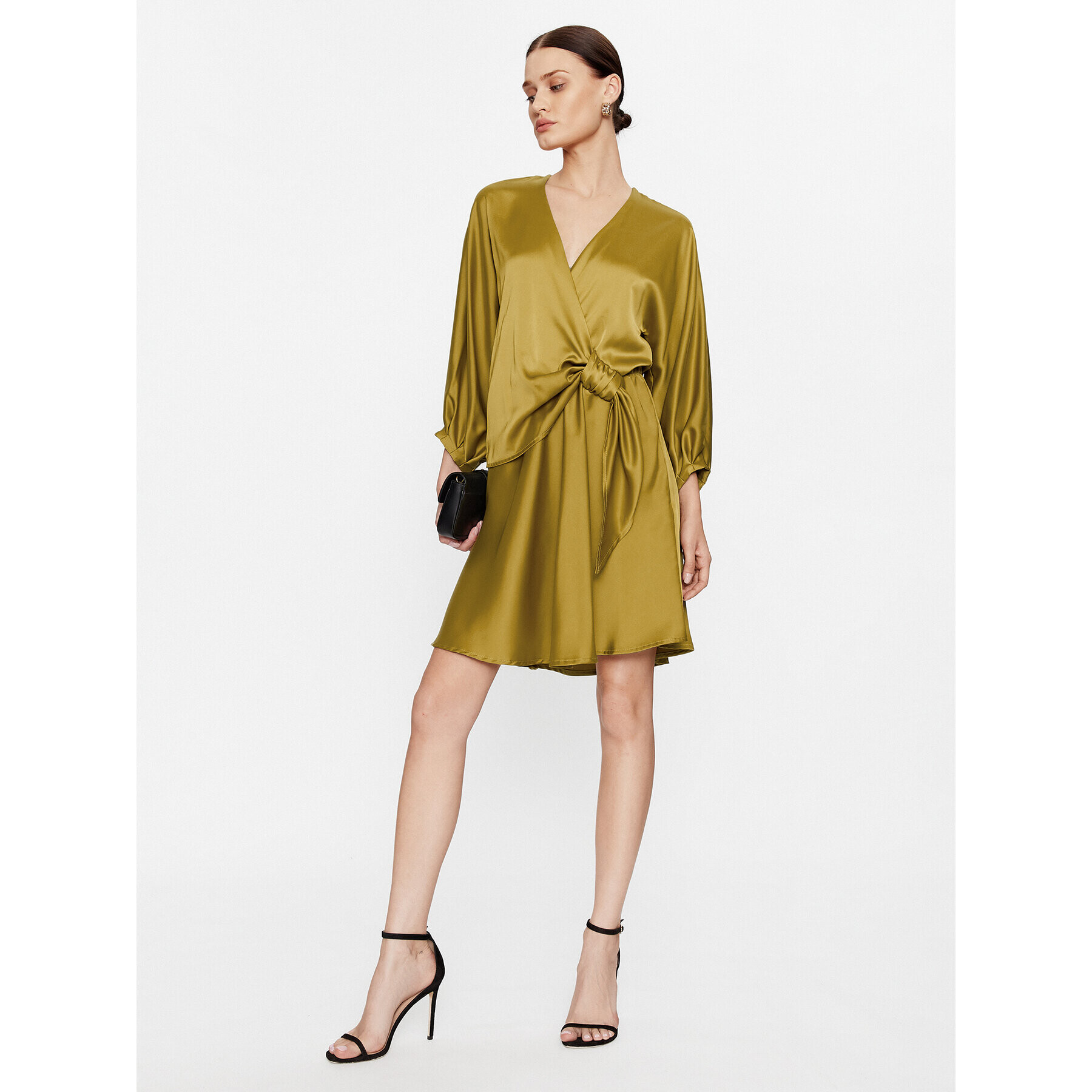 Please Rochie cocktail A1UYAYP000 Verde Regular Fit - Pled.ro