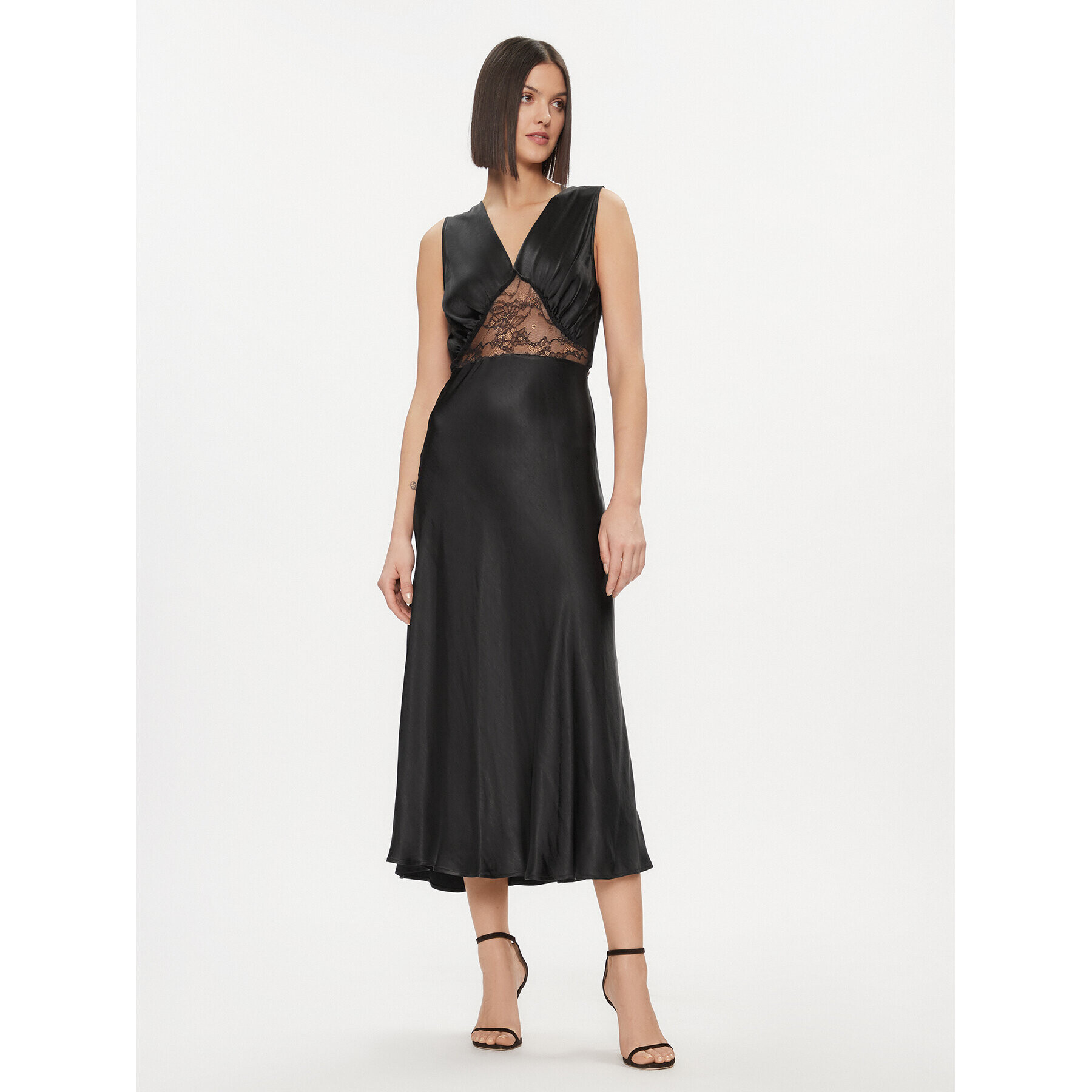 Please Rochie cocktail A1XQXP1000 Negru Regular Fit - Pled.ro