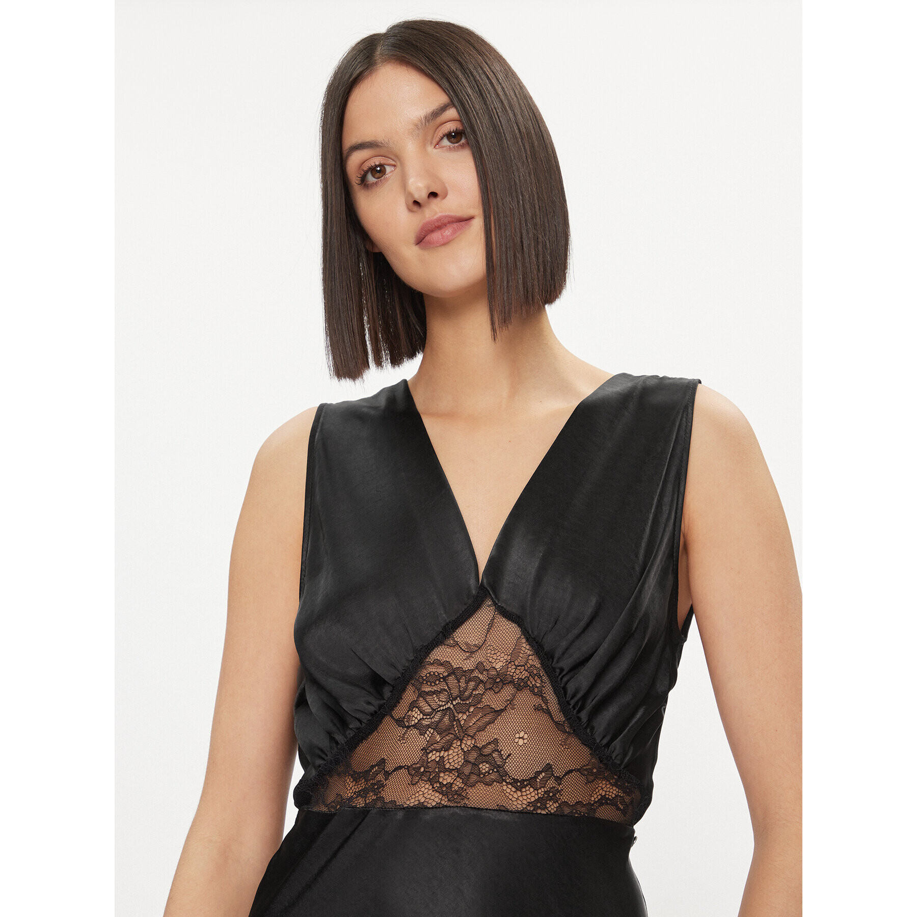 Please Rochie cocktail A1XQXP1000 Negru Regular Fit - Pled.ro