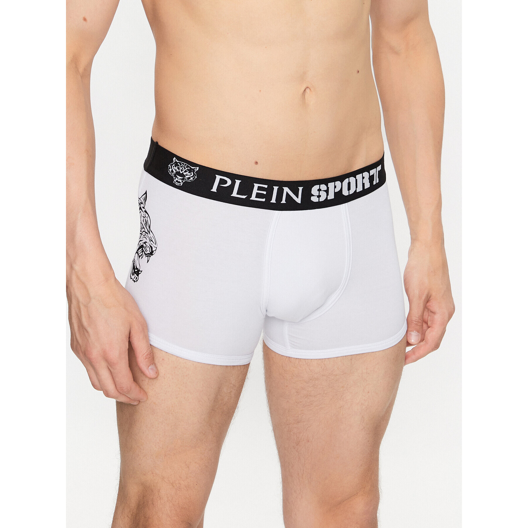 Plein Sport Boxeri Tiger SACC MUY0354 SJY001N Alb - Pled.ro