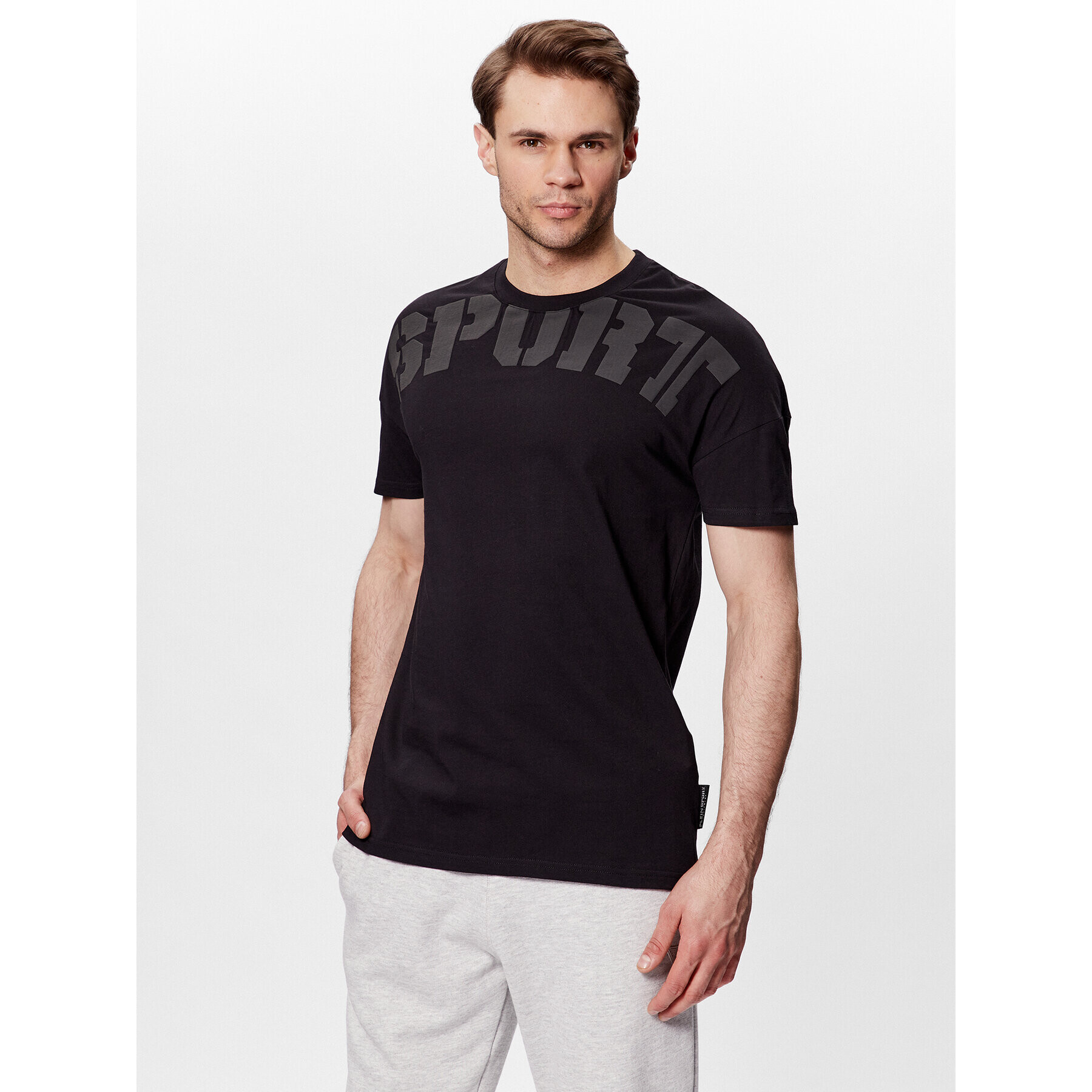 Plein Sport Tricou SACC MTK6031 SJY001N Negru Regular Fit - Pled.ro