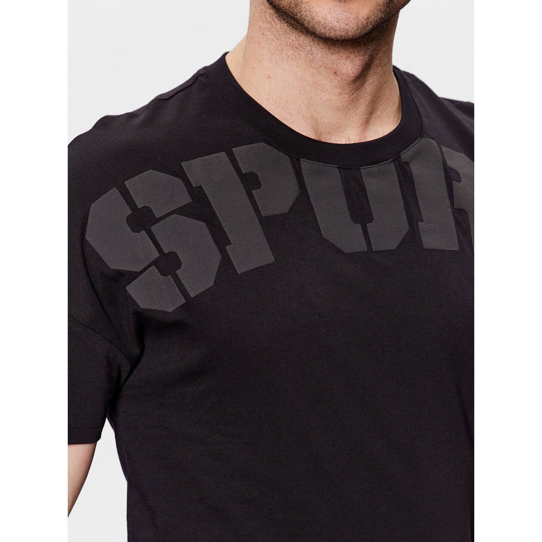 Plein Sport Tricou SACC MTK6031 SJY001N Negru Regular Fit - Pled.ro