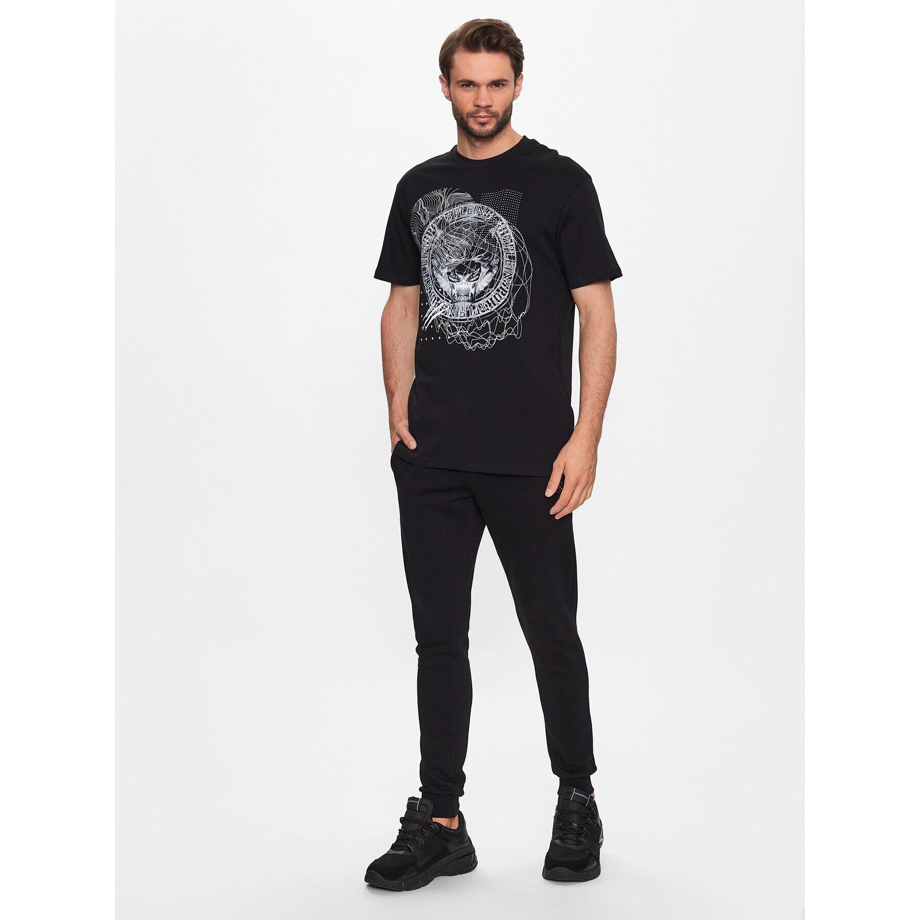 Plein Sport Tricou Tiger PACC MTK6322 SJY001N Negru Regular Fit - Pled.ro