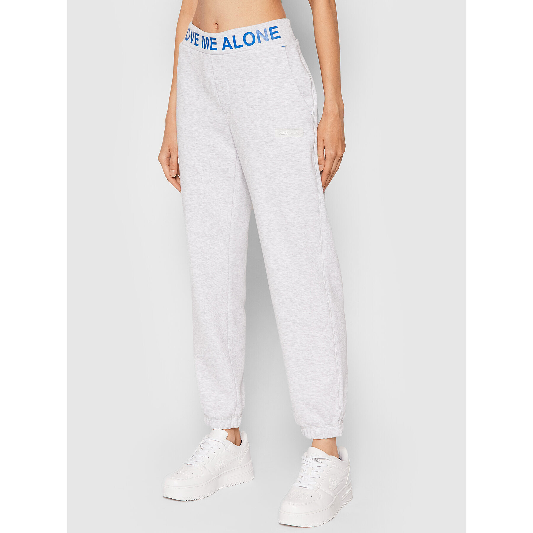 PLNY LALA Pantaloni trening Love Me Alone PL-SP-MS-00050 Gri Regular Fit - Pled.ro