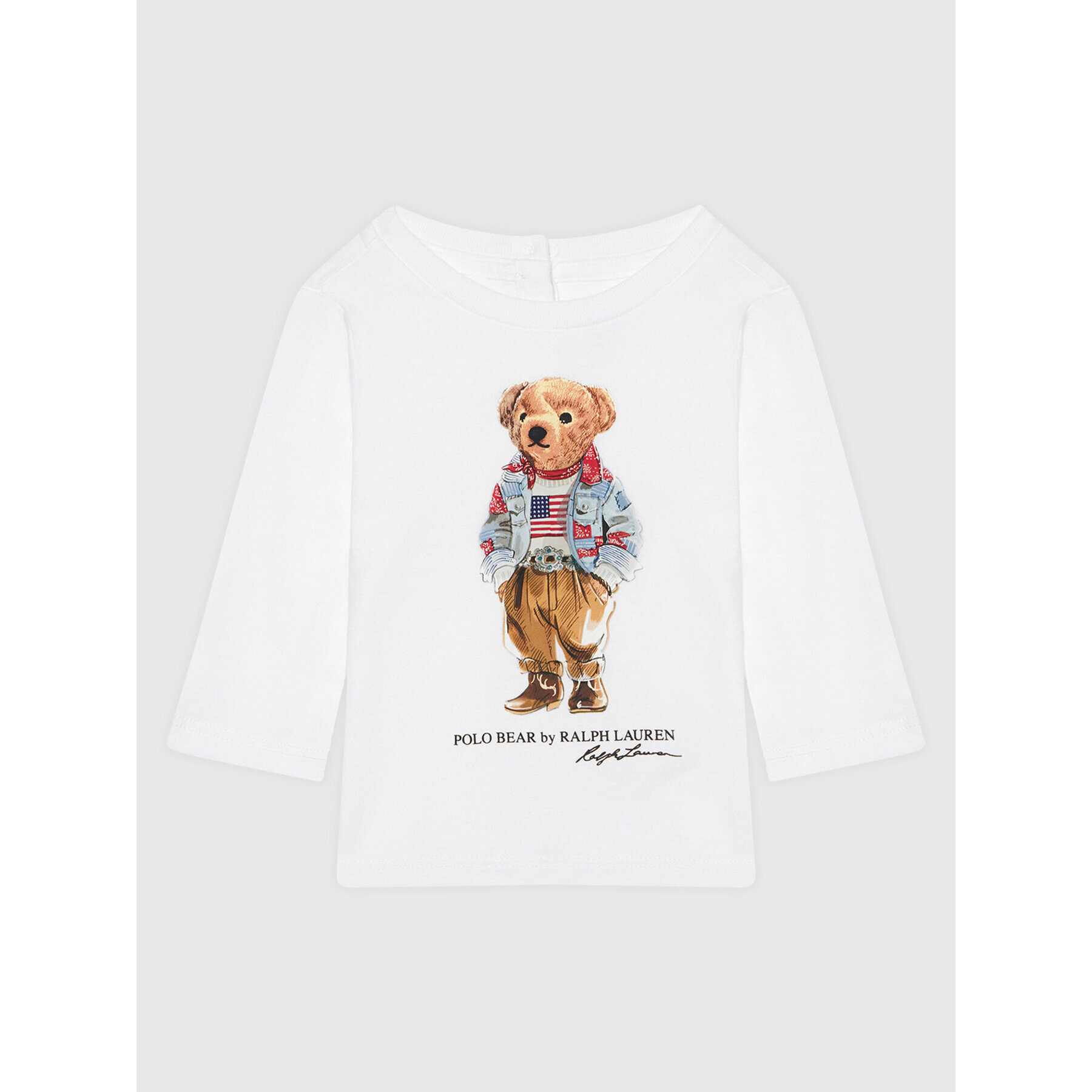 Polo Ralph Lauren Bluză Bear 310854212003 Alb Regular Fit - Pled.ro