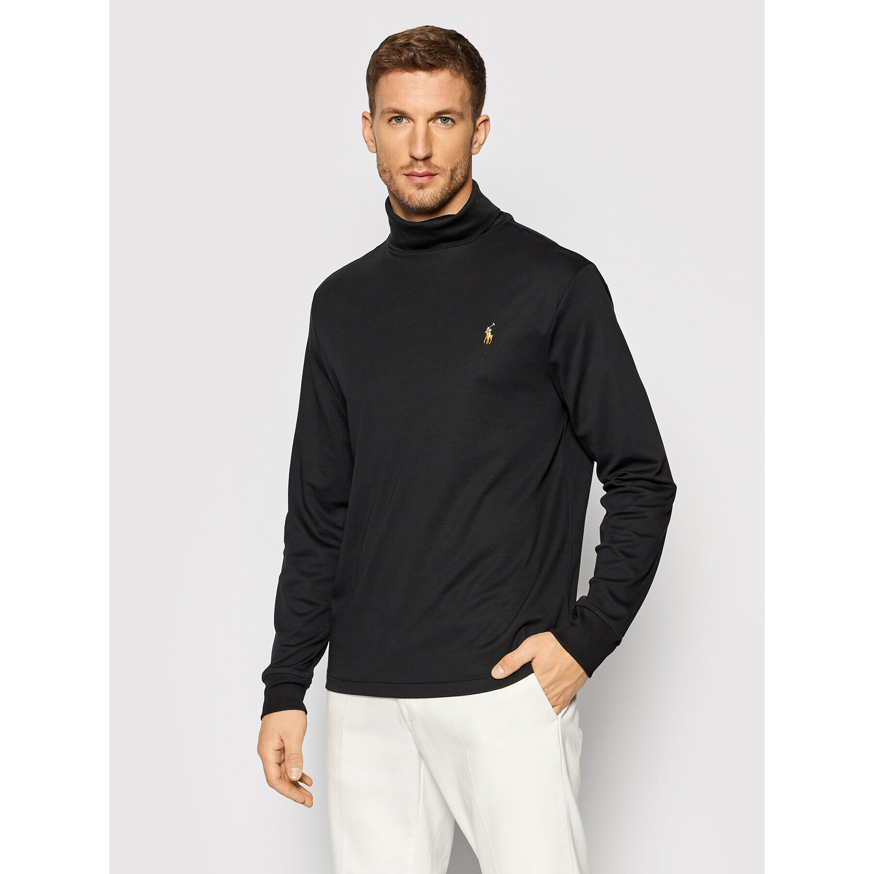 Polo Ralph Lauren Bluză cu gât 710760126001 Negru Regular Fit - Pled.ro