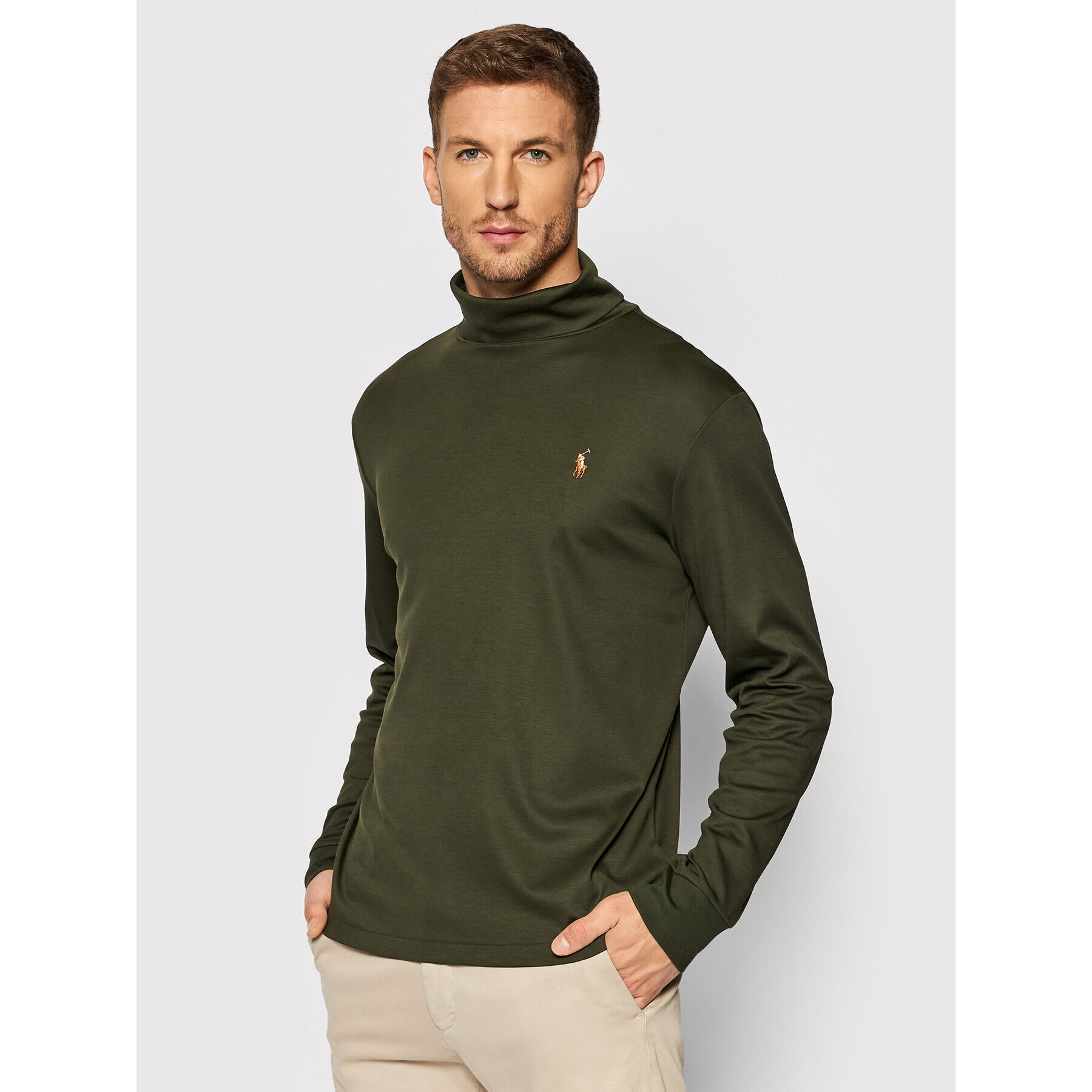 Polo Ralph Lauren Bluză cu gât 710760126007 Verde Regular Fit - Pled.ro