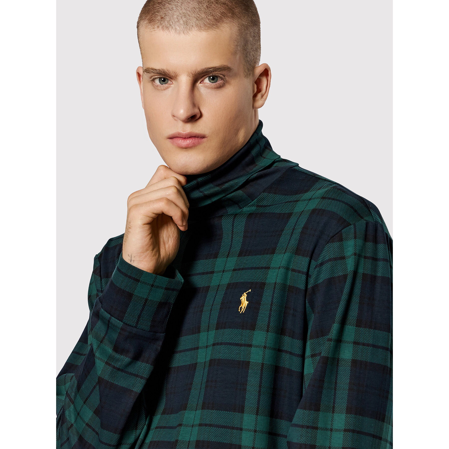 Polo Ralph Lauren Bluză cu gât 710853204001 Verde Regular Fit - Pled.ro