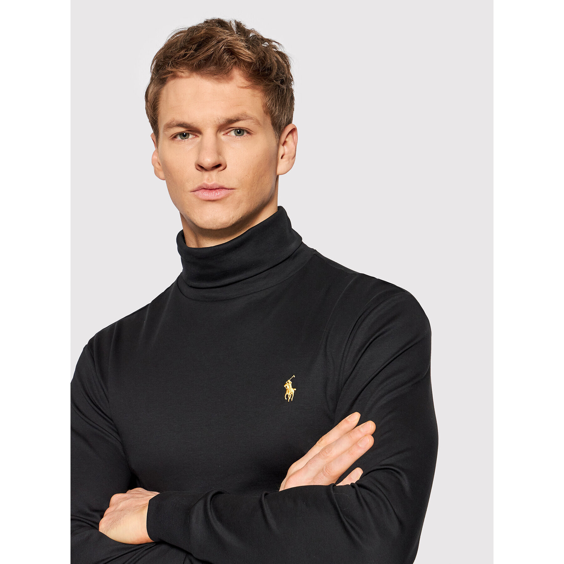 Polo Ralph Lauren Bluză cu gât 710853205001 Negru Slim Fit - Pled.ro