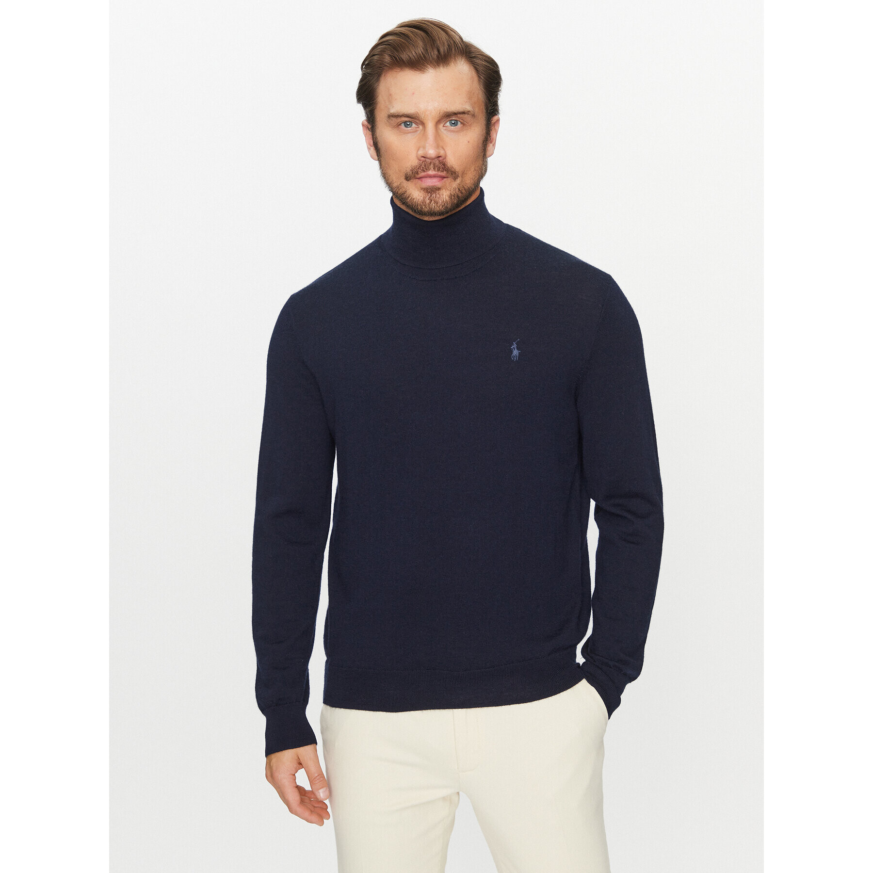 Polo Ralph Lauren Bluză cu gât 710876851005 Bleumarin Slim Fit - Pled.ro