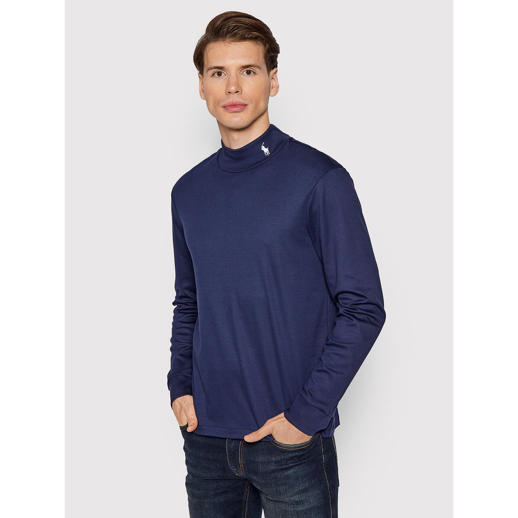 Polo Ralph Lauren Bluză cu gât Classics 710849518002 Bleumarin Regular Fit - Pled.ro