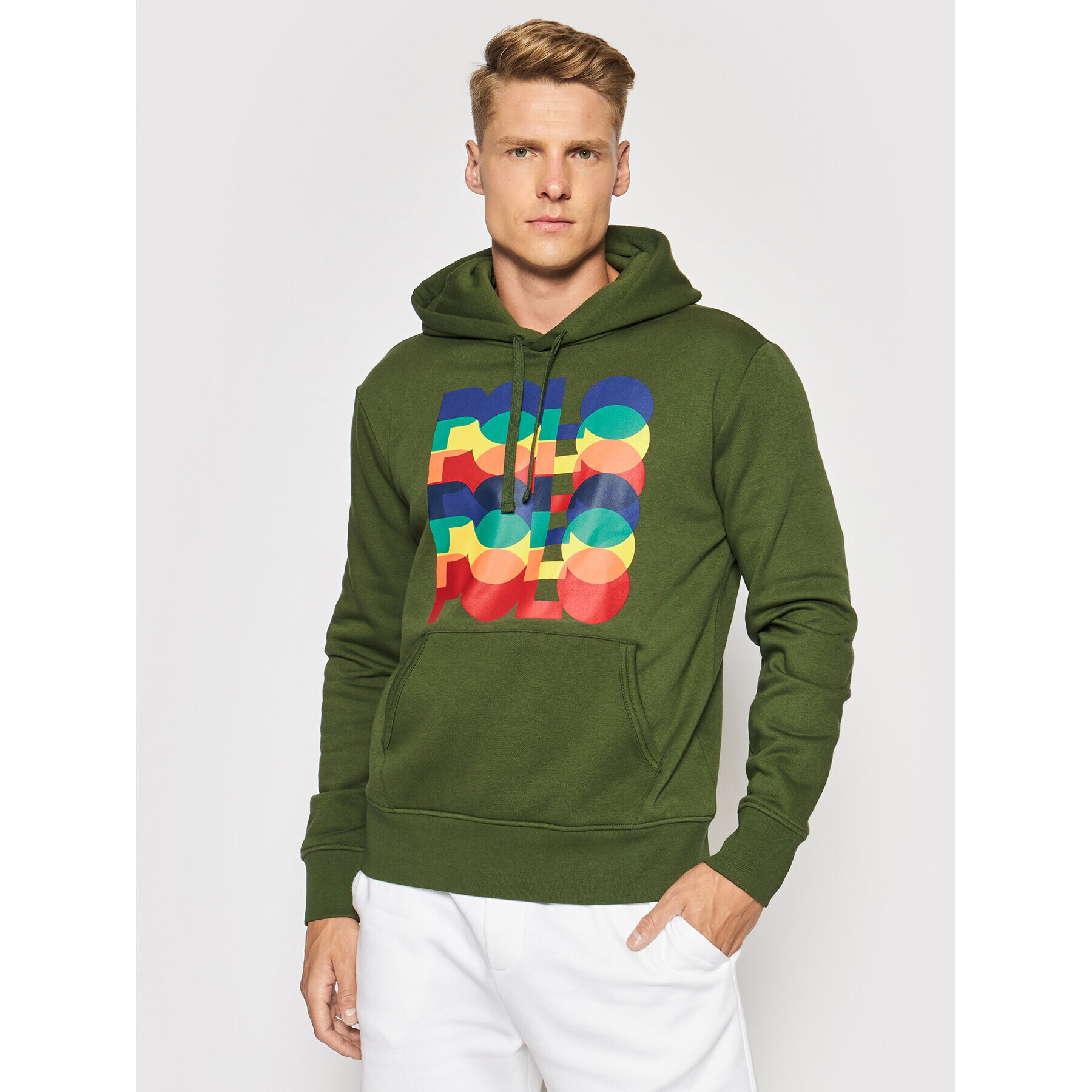 Polo Ralph Lauren Bluză Graphic Fleece 710843382001 Verde Regular Fit - Pled.ro