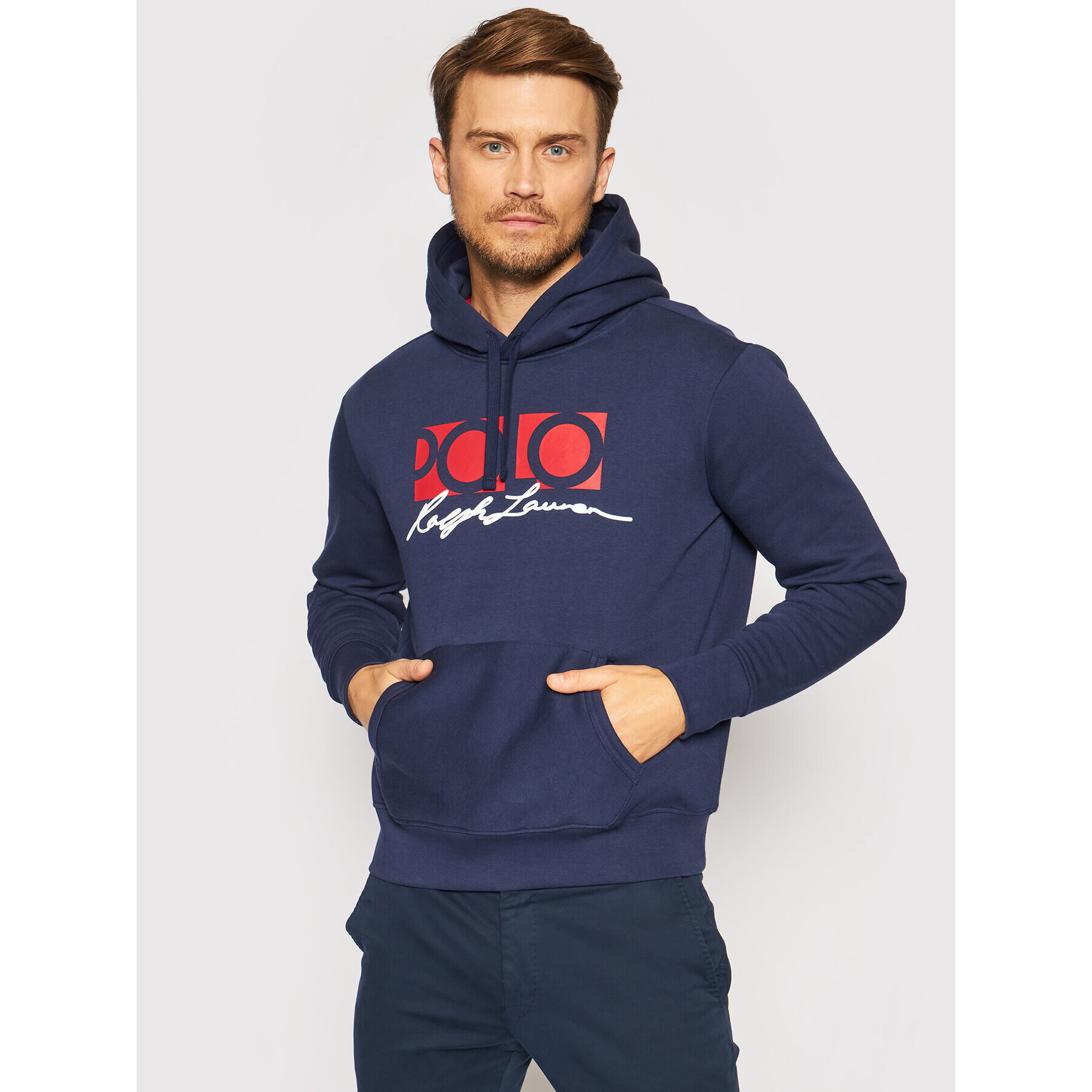 Polo Ralph Lauren Bluză Graphic Fleece 710843383001 Bleumarin Regular Fit - Pled.ro