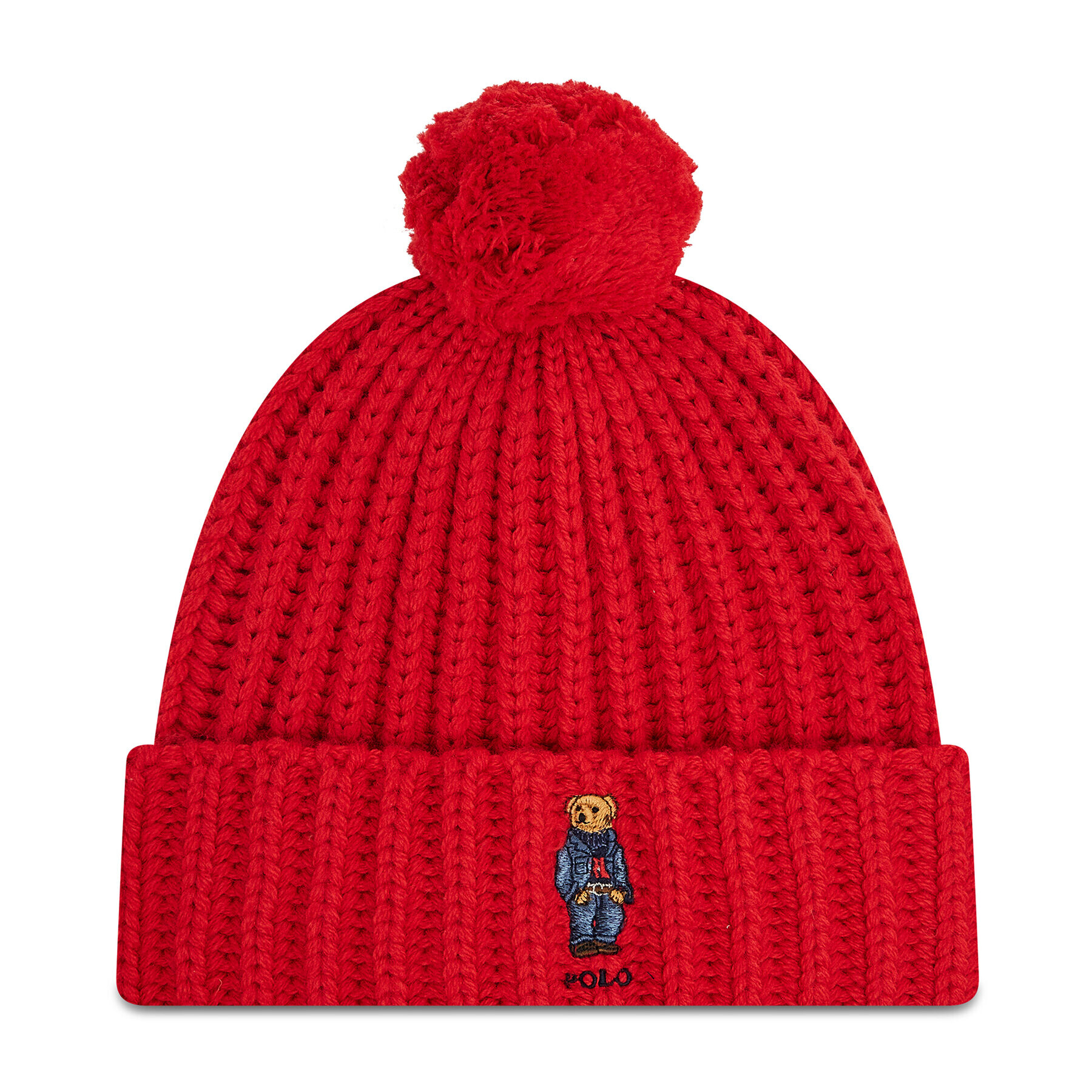 Polo Ralph Lauren Căciulă Pom Pom Bear 455858368003 Roșu - Pled.ro