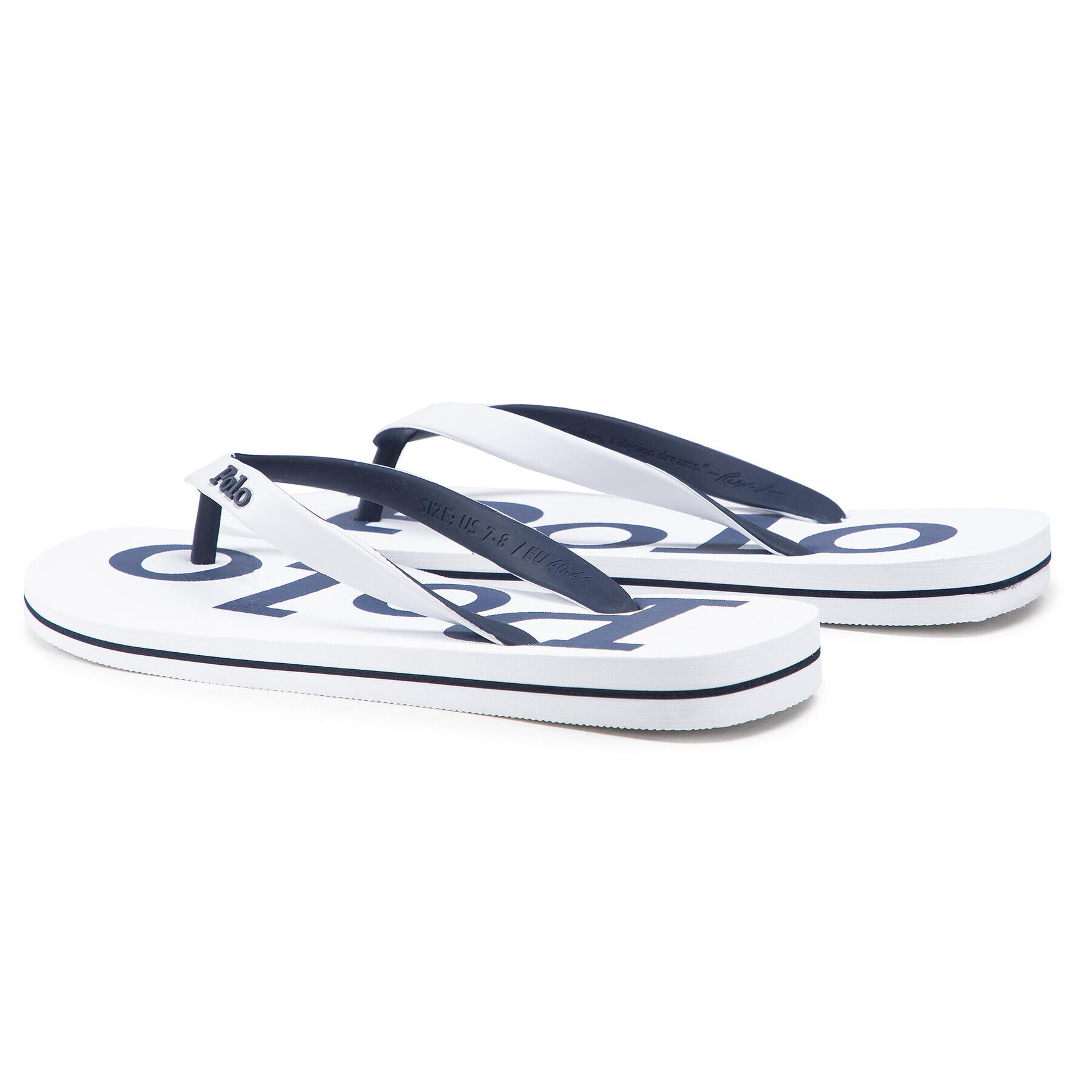 Polo Ralph Lauren Flip flop Bolt 816830672002 Alb - Pled.ro