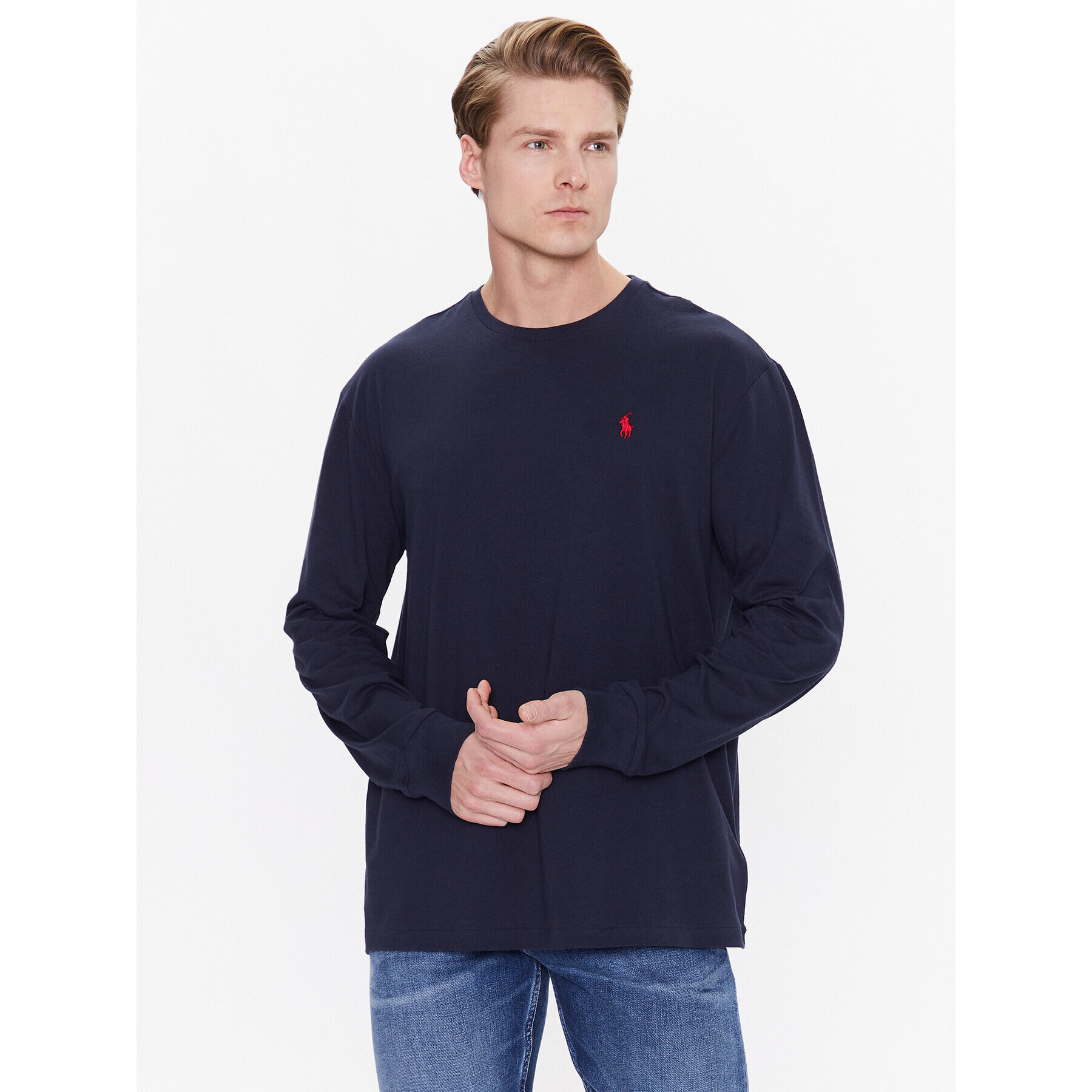 Polo Ralph Lauren Longsleeve 710671467019 Bleumarin Classic Fit - Pled.ro