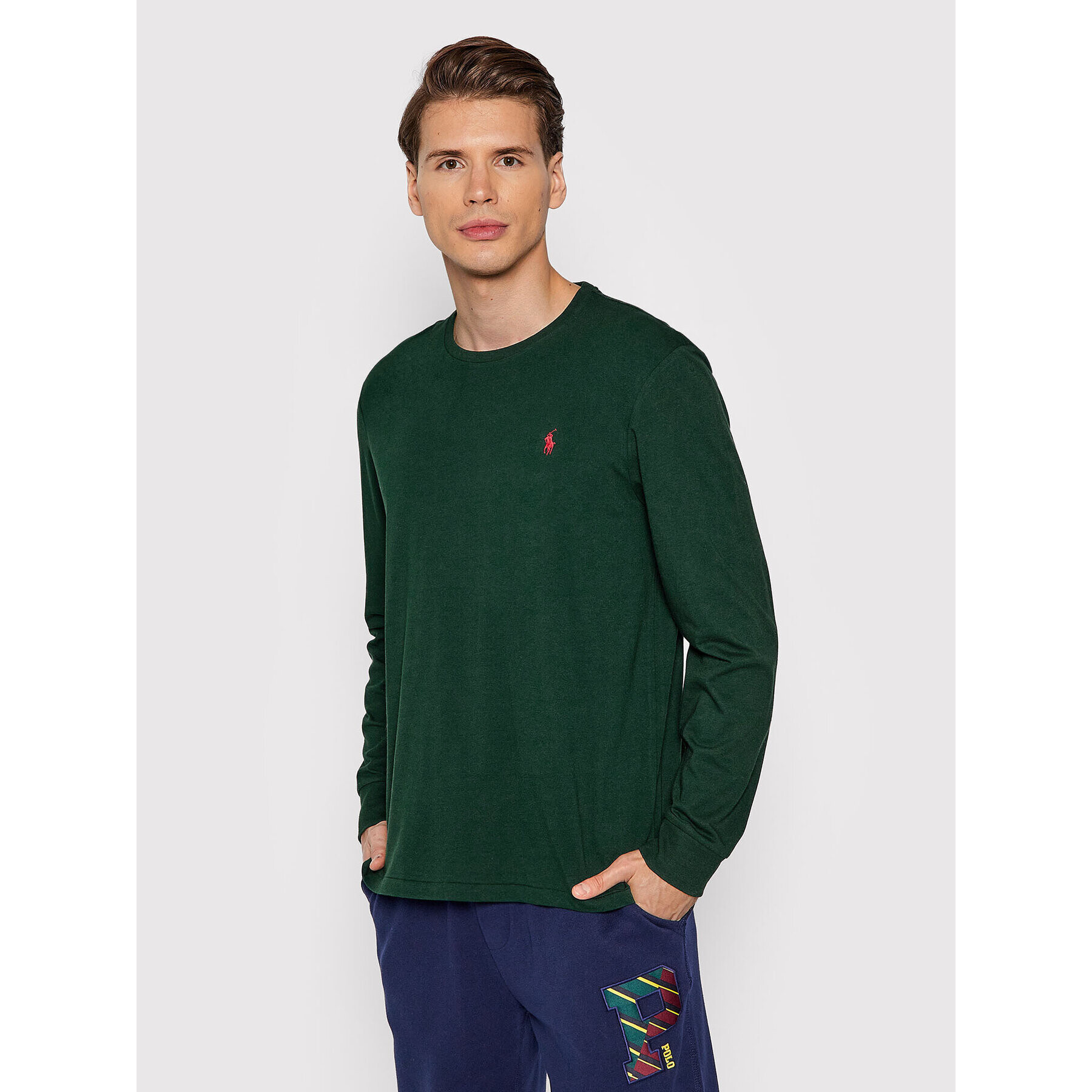 Polo Ralph Lauren Longsleeve 710671468036 Verde Custom Slim Fit - Pled.ro