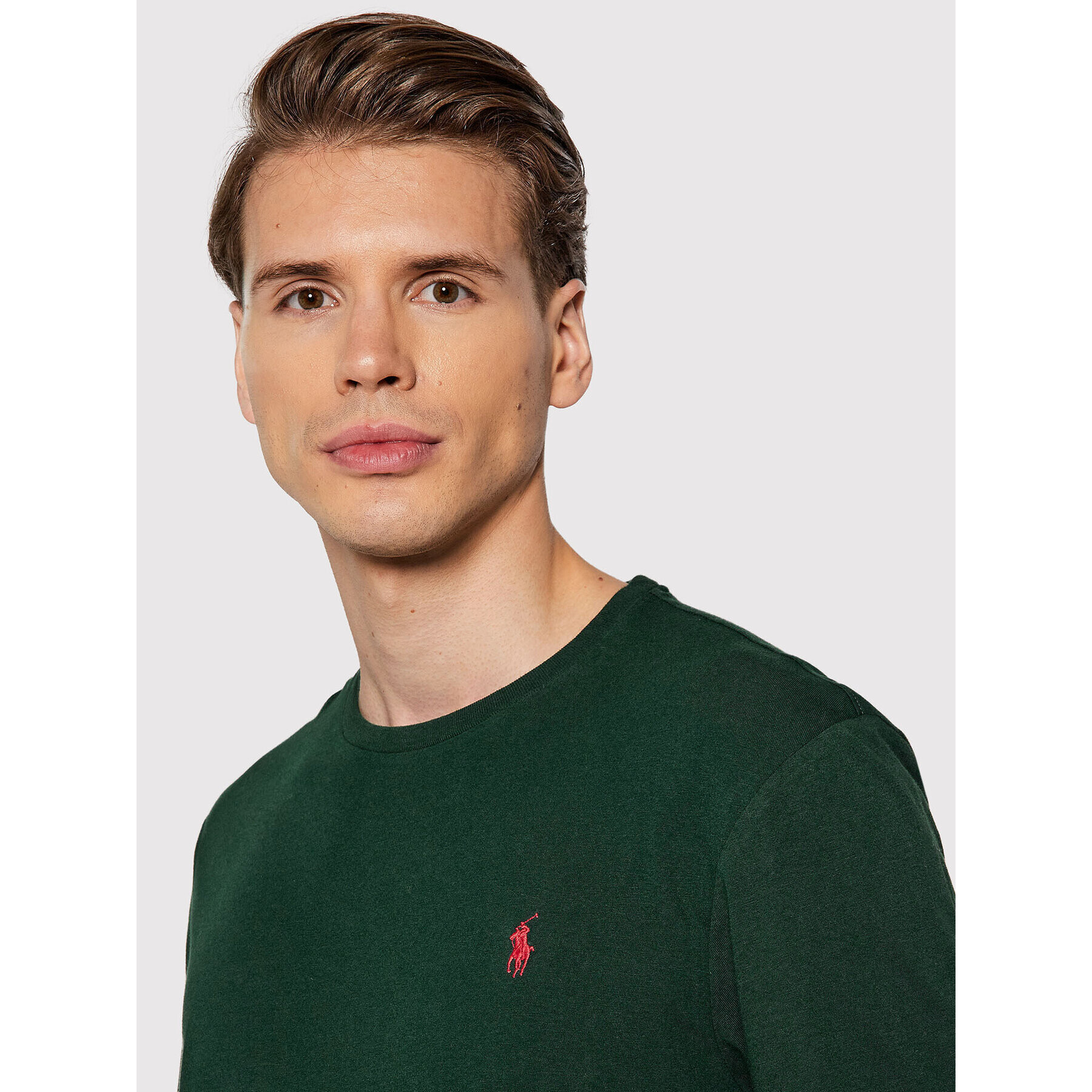 Polo Ralph Lauren Longsleeve 710671468036 Verde Custom Slim Fit - Pled.ro