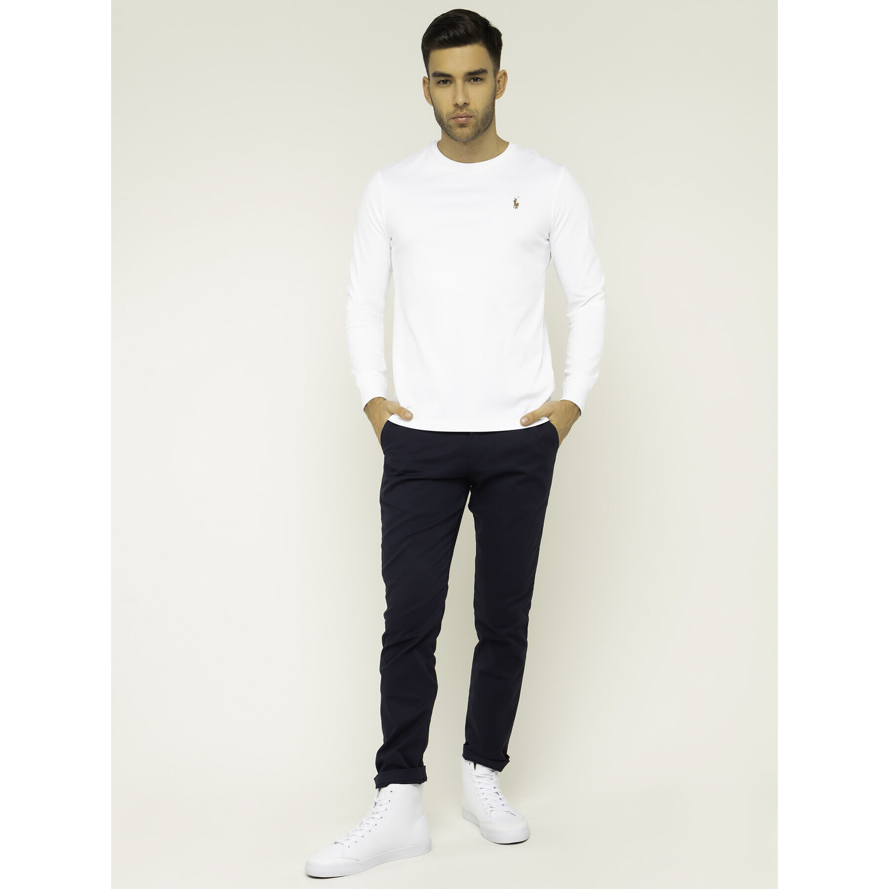 Polo Ralph Lauren Longsleeve 710760121 Alb Slim Fit - Pled.ro