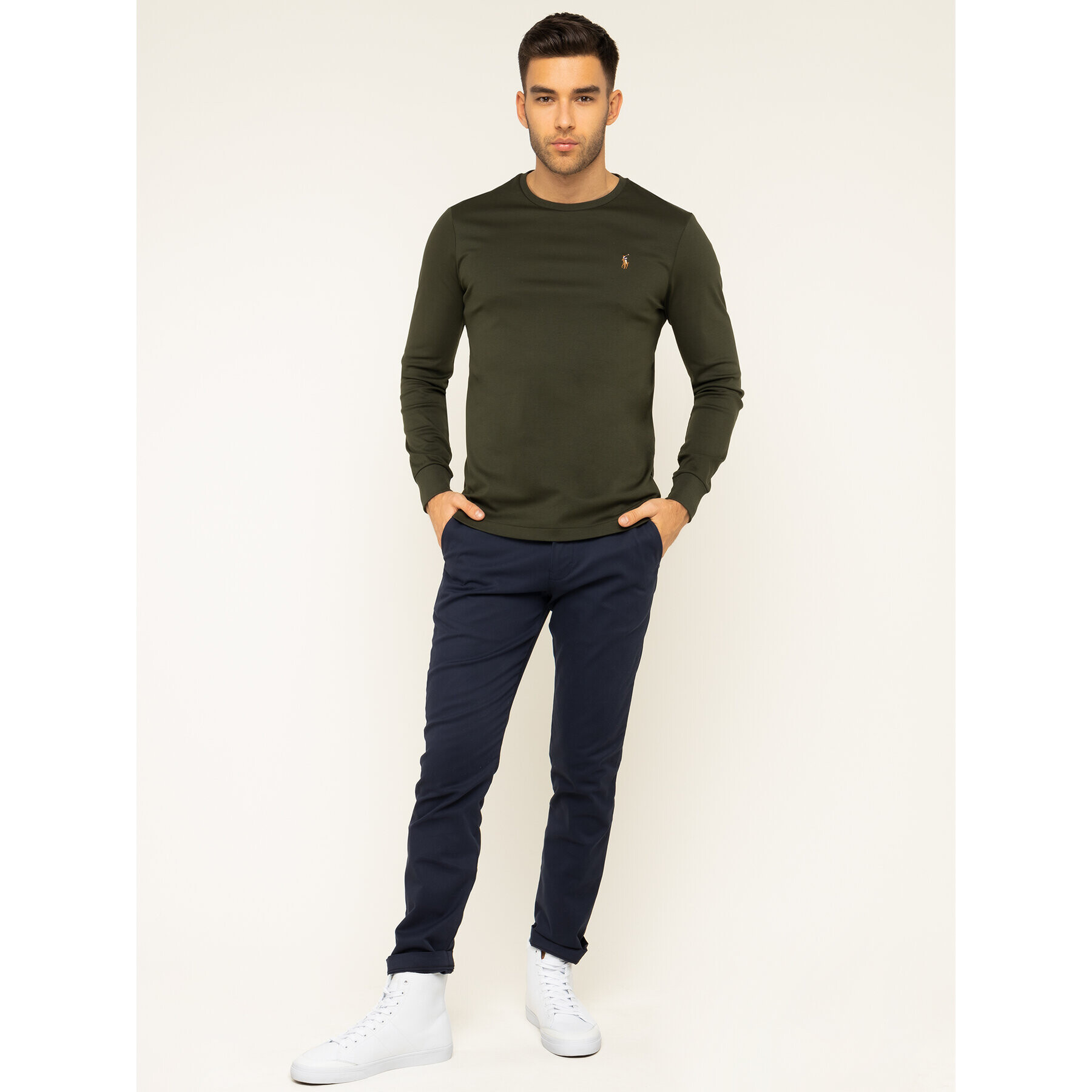 Polo Ralph Lauren Longsleeve 710760121 Verde Slim Fit - Pled.ro