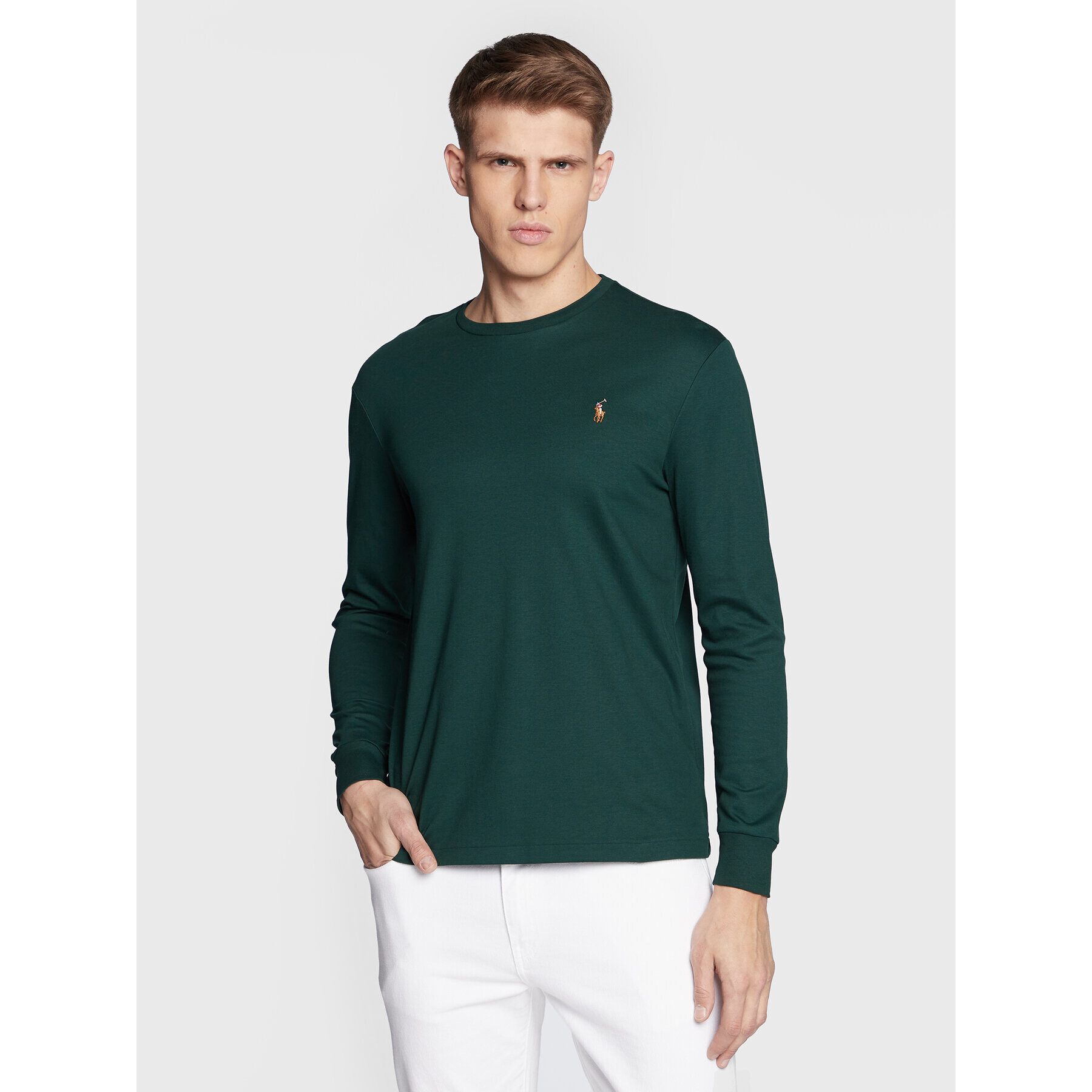 Polo Ralph Lauren Longsleeve 710760121017 Verde Slim Fit - Pled.ro