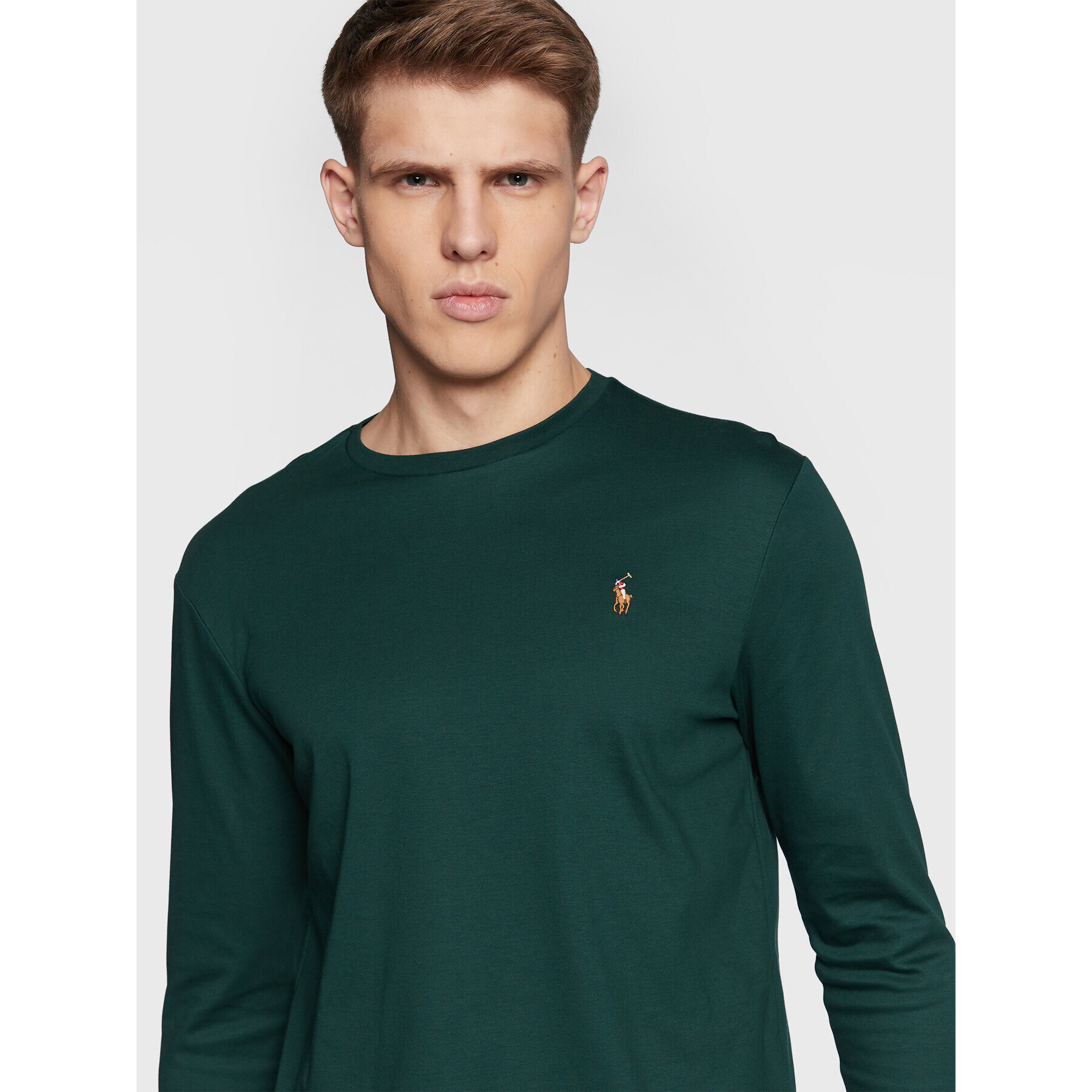 Polo Ralph Lauren Longsleeve 710760121017 Verde Slim Fit - Pled.ro