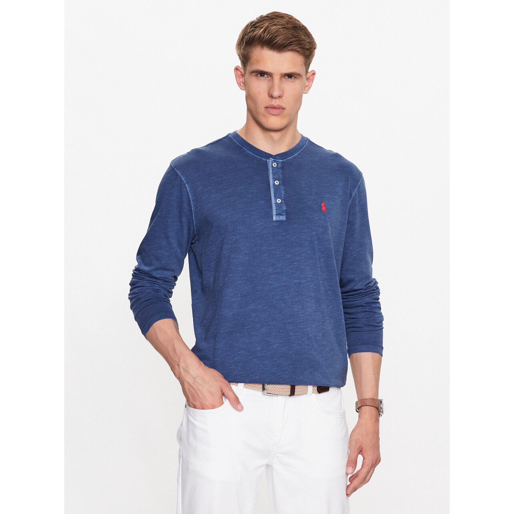 Polo Ralph Lauren Longsleeve 710790058014 Bleumarin Regular Fit - Pled.ro