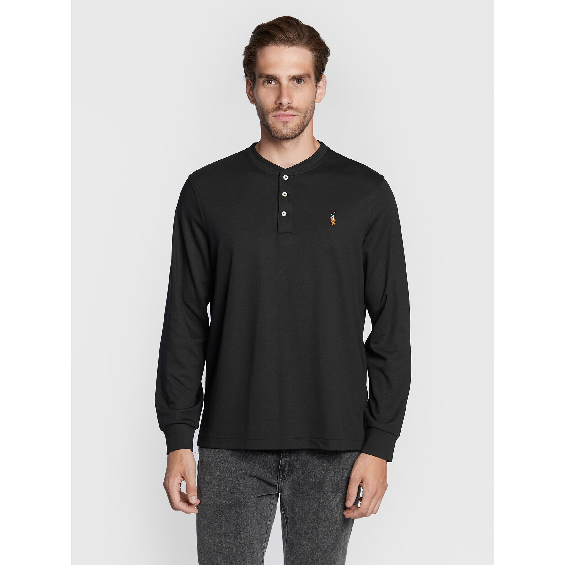 Polo Ralph Lauren Longsleeve 710876614001 Negru Slim Fit - Pled.ro