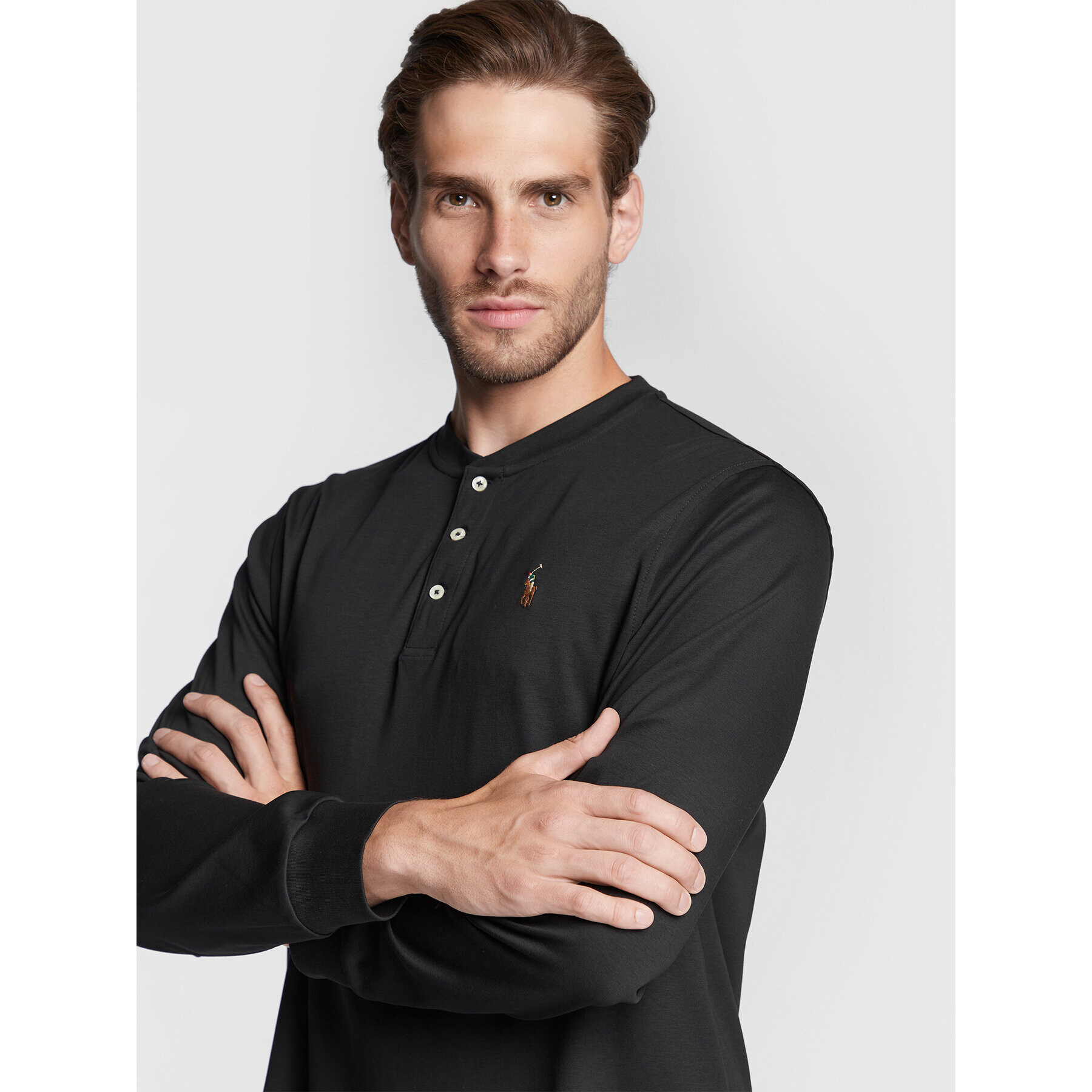 Polo Ralph Lauren Longsleeve 710876614001 Negru Slim Fit - Pled.ro