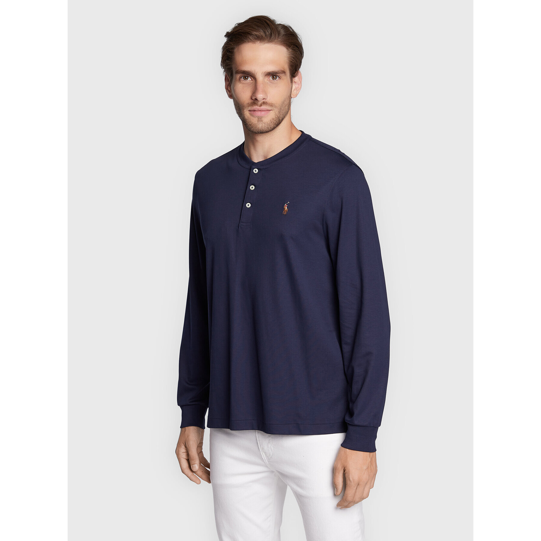 Polo Ralph Lauren Longsleeve 710876614003 Bleumarin Slim Fit - Pled.ro