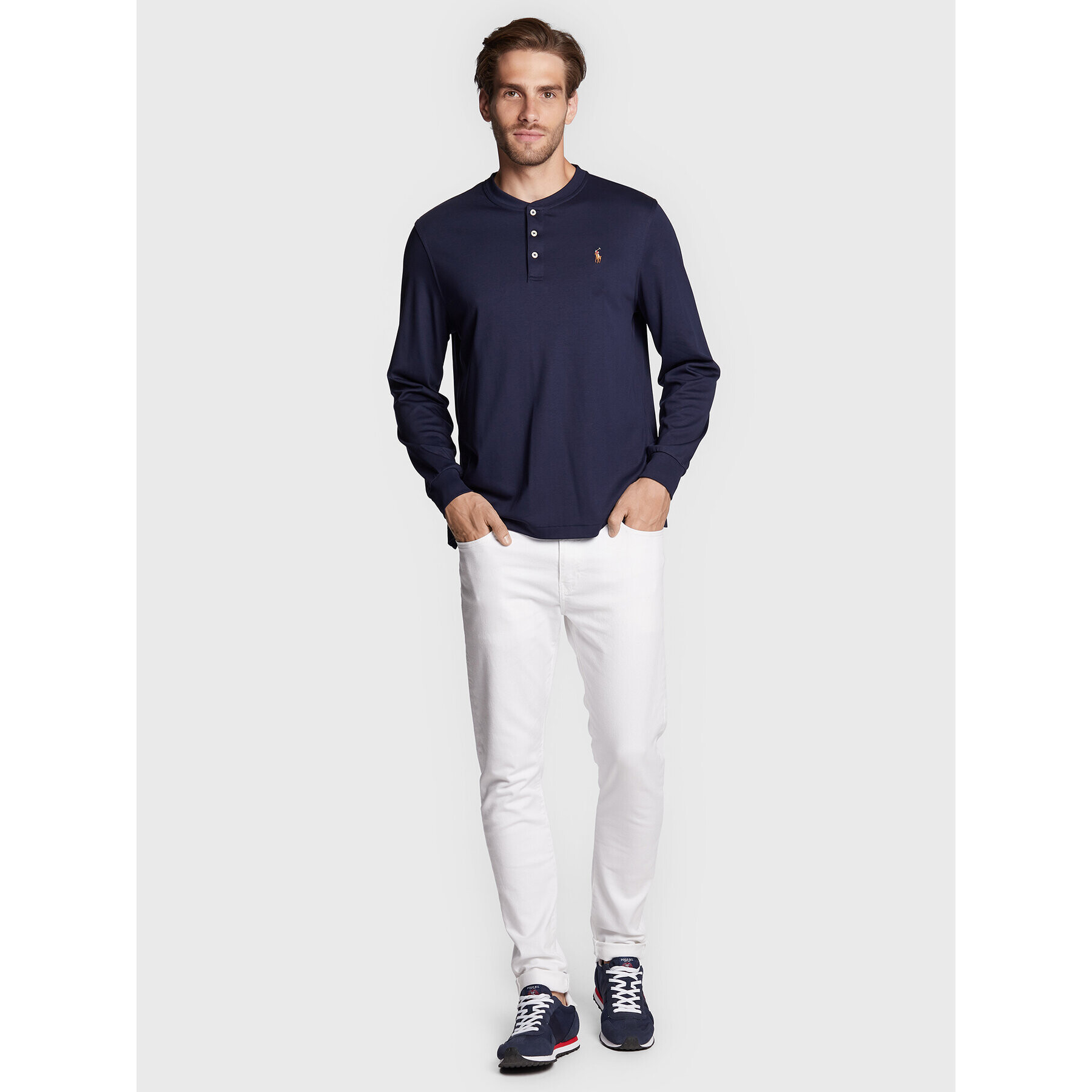 Polo Ralph Lauren Longsleeve 710876614003 Bleumarin Slim Fit - Pled.ro