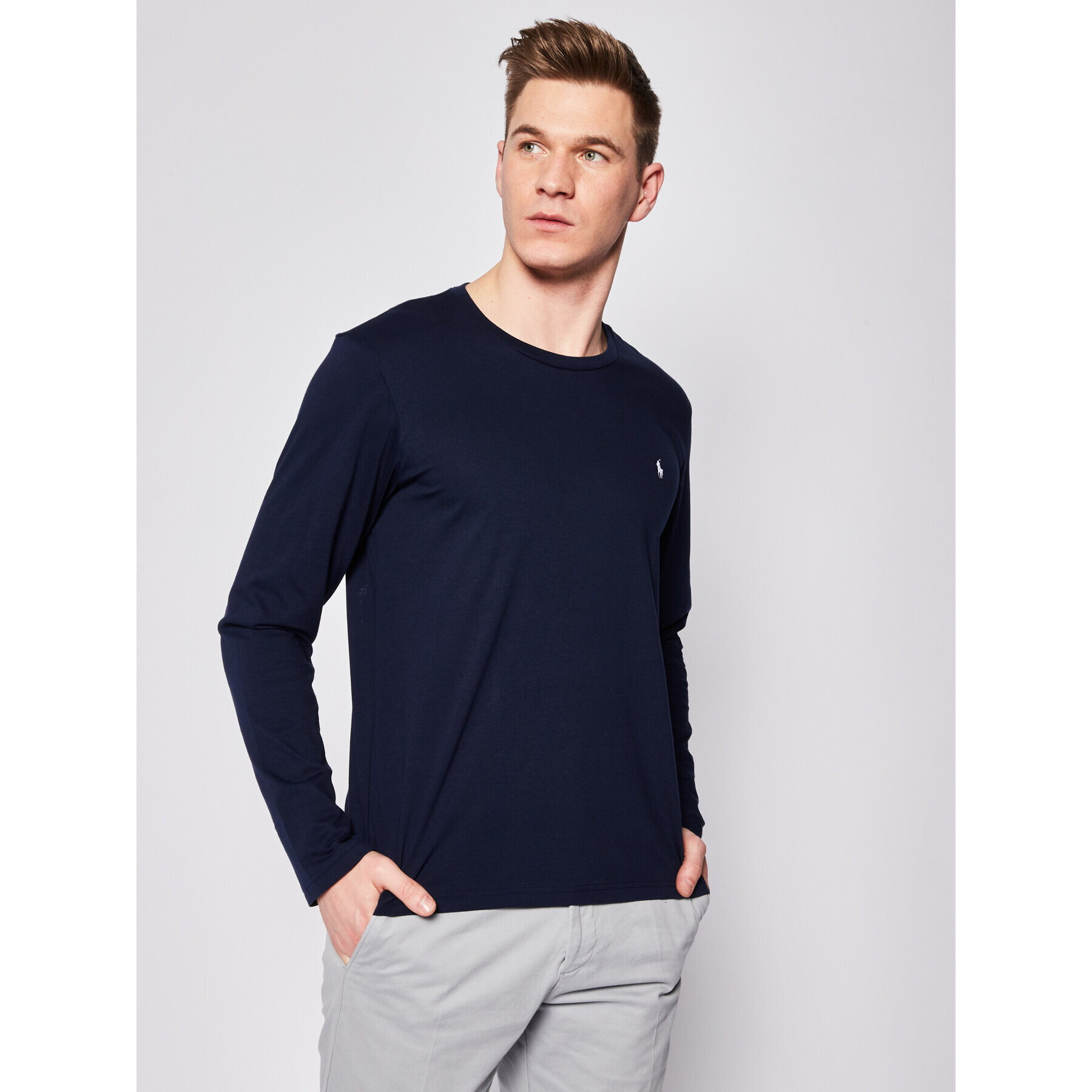 Polo Ralph Lauren Longsleeve 714706746 Bleumarin Regular Fit - Pled.ro