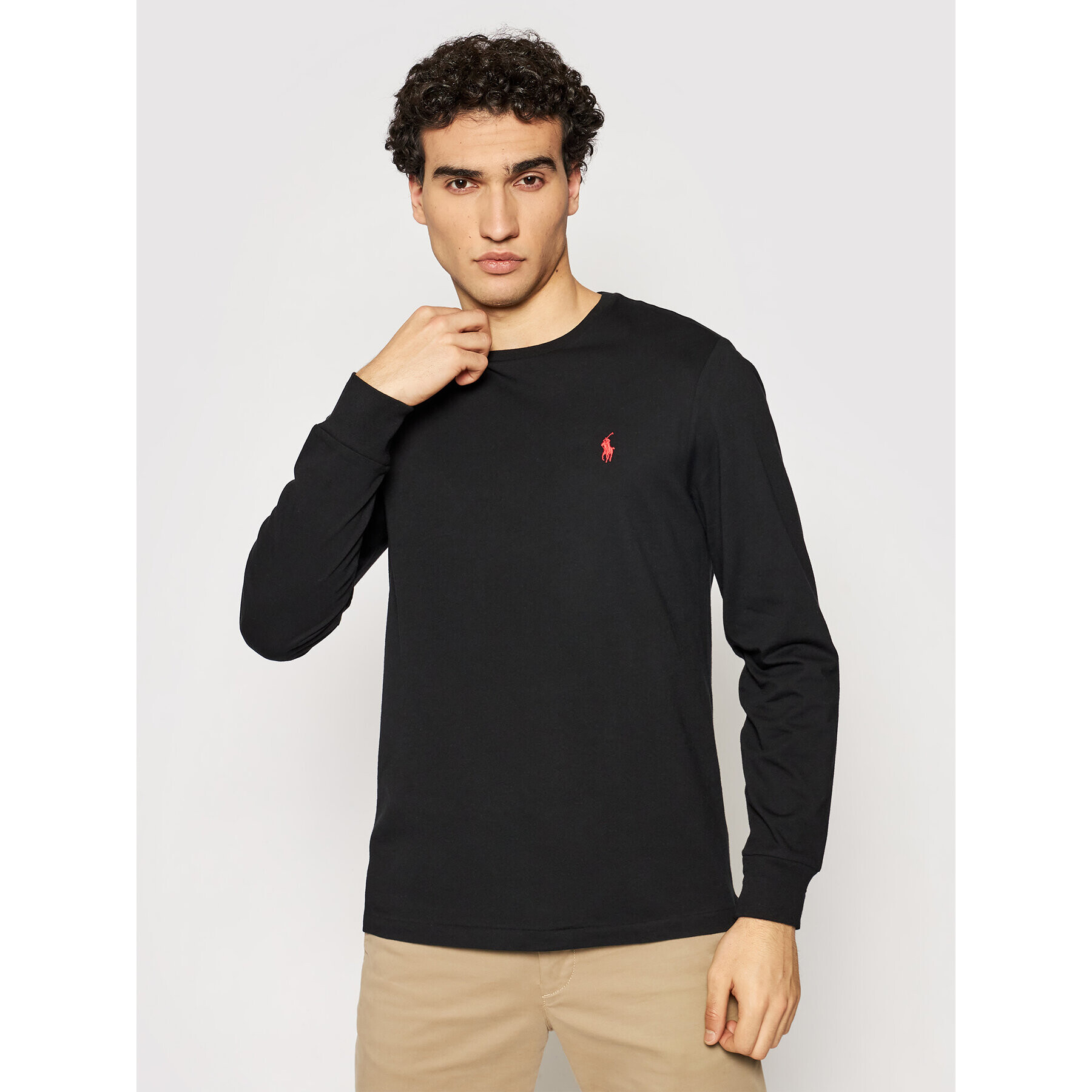 Polo Ralph Lauren Longsleeve Classics 710671468001 Negru Custom Slim Fit - Pled.ro