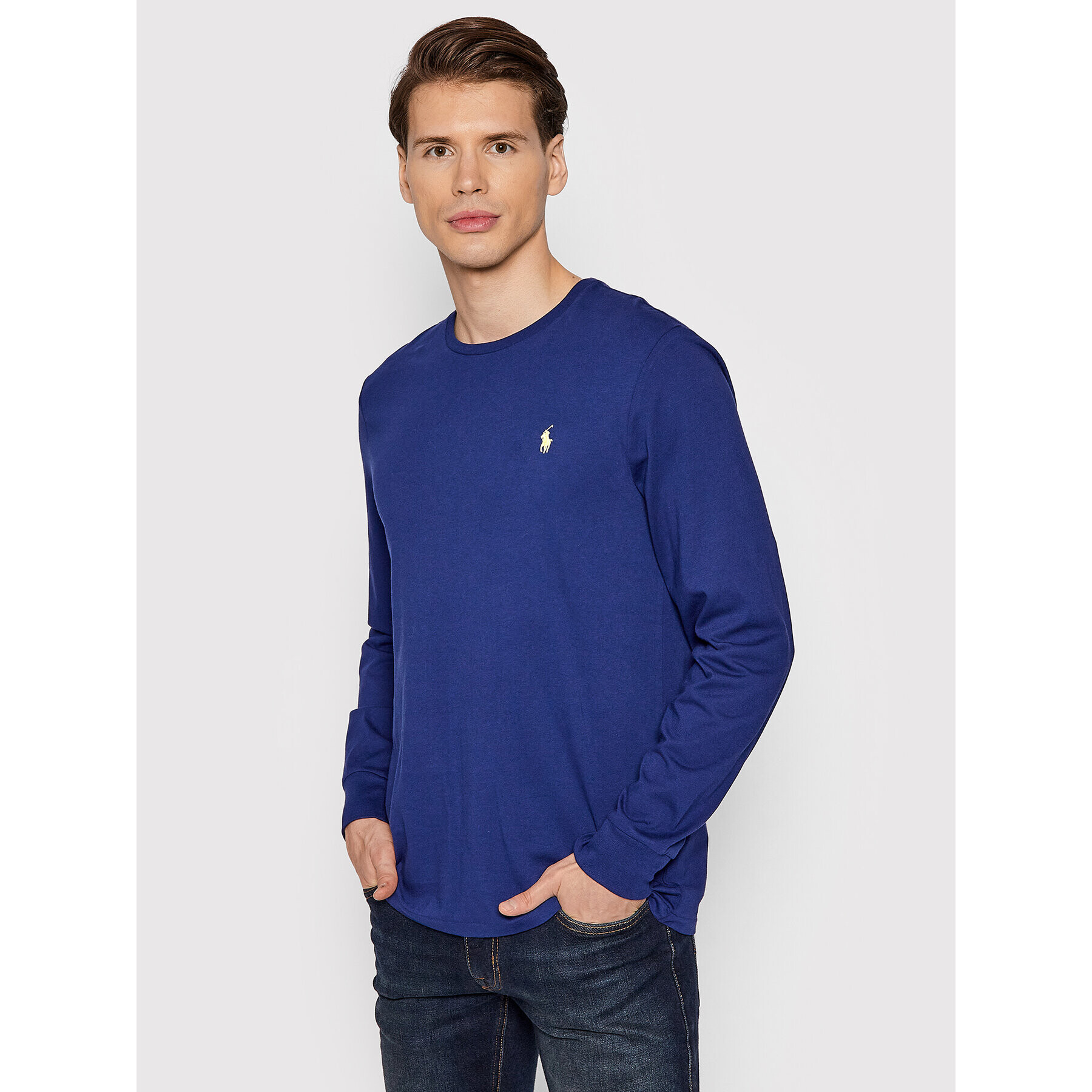 Polo Ralph Lauren Longsleeve Classics 710671468042 Albastru Custom Slim Fit - Pled.ro