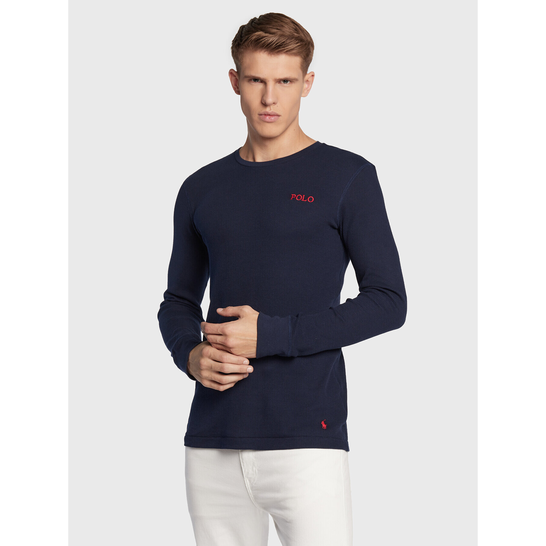 Polo Ralph Lauren Longsleeve Crw 714830284001 Bleumarin Slim Fit - Pled.ro