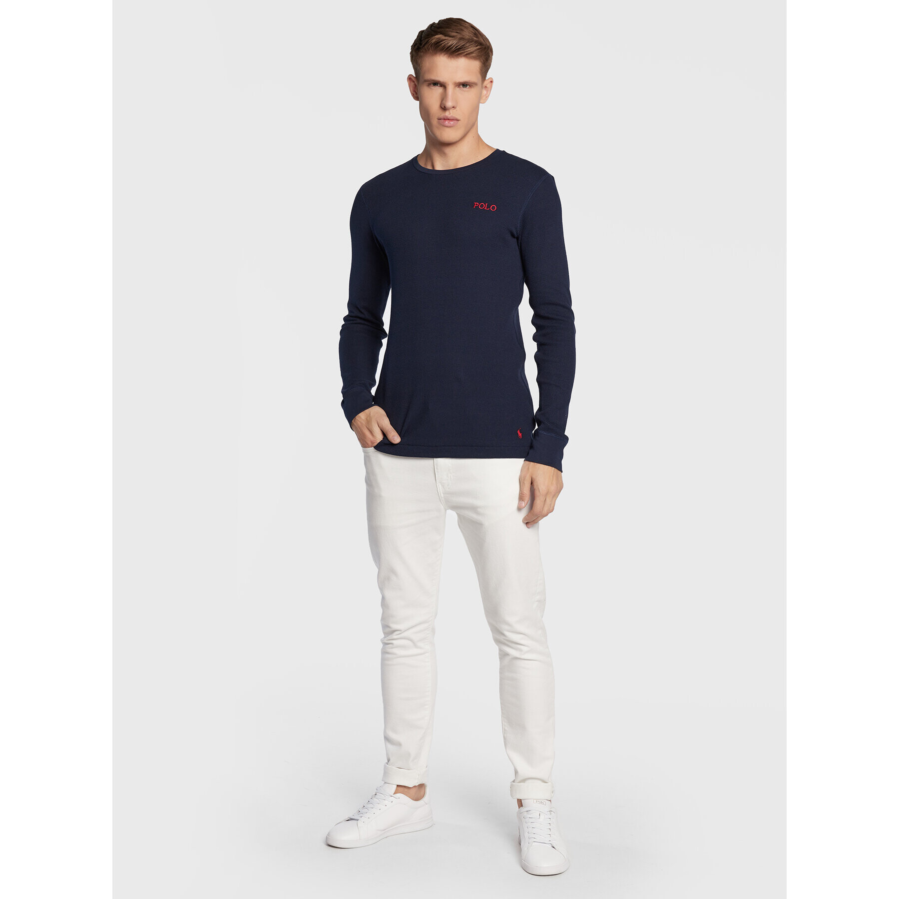 Polo Ralph Lauren Longsleeve Crw 714830284001 Bleumarin Slim Fit - Pled.ro