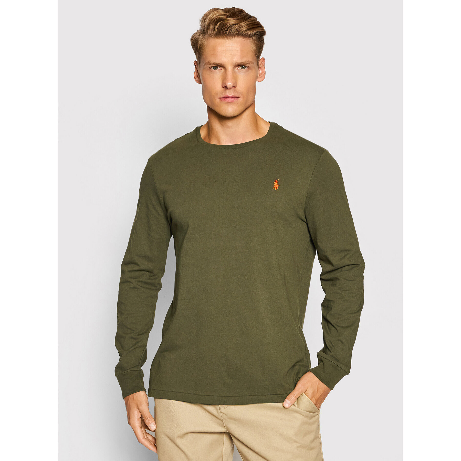 Polo Ralph Lauren Longsleeve Lsl 710671468045 Verde Slim Fit - Pled.ro