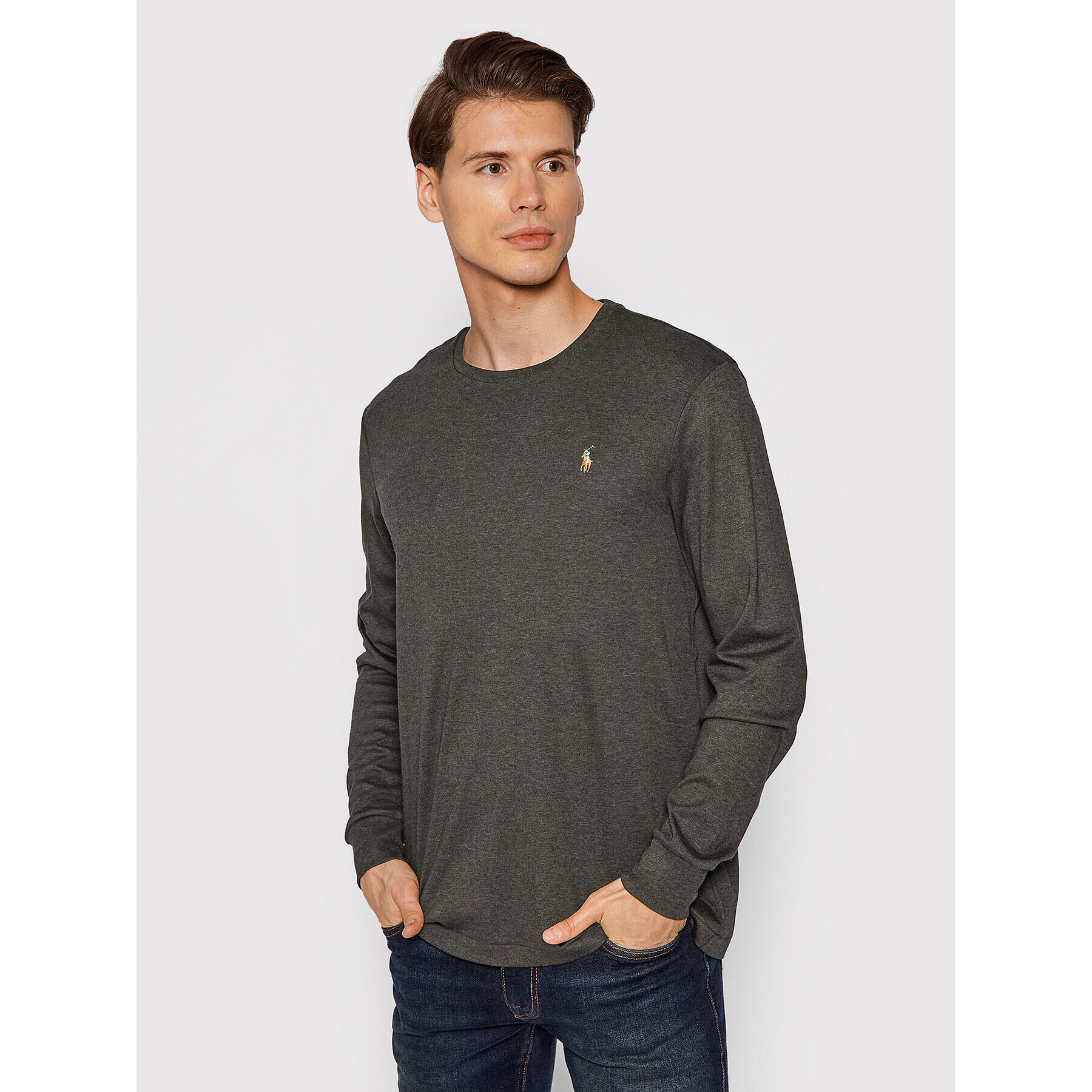 Polo Ralph Lauren Longsleeve Lsl 710760121015 Gri Slim Fit - Pled.ro