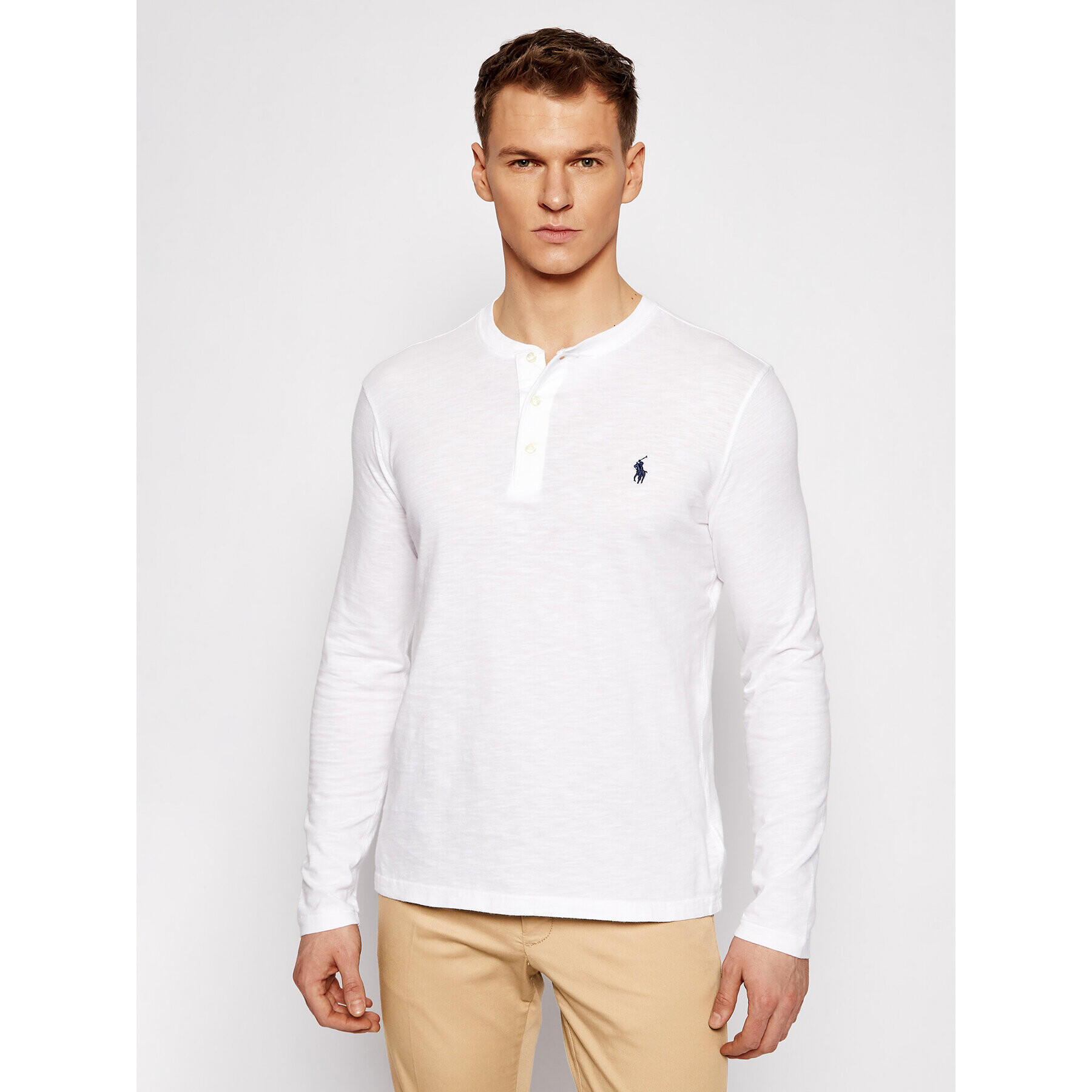 Polo Ralph Lauren Longsleeve Lsl 710790058002 Alb Regular Fit - Pled.ro