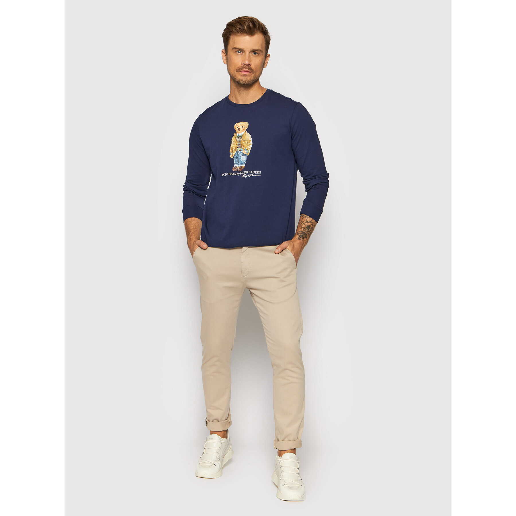 Polo Ralph Lauren Longsleeve Lsl 710828276001 Bleumarin Slim Fit - Pled.ro