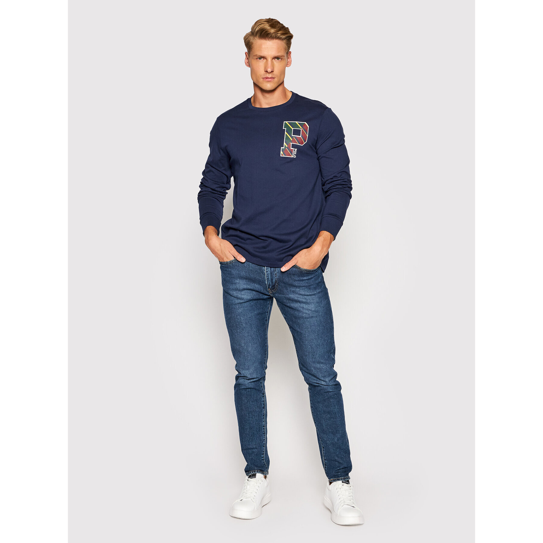 Polo Ralph Lauren Longsleeve Lsl 710853270001 Bleumarin Slim Fit - Pled.ro