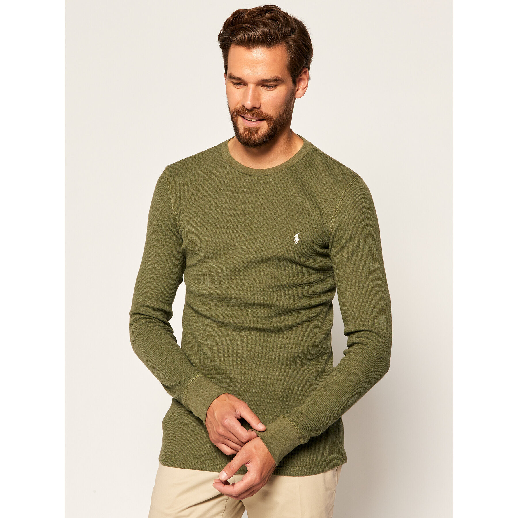 Polo Ralph Lauren Longsleeve Spring 1 714705228010 Verde Regular Fit - Pled.ro