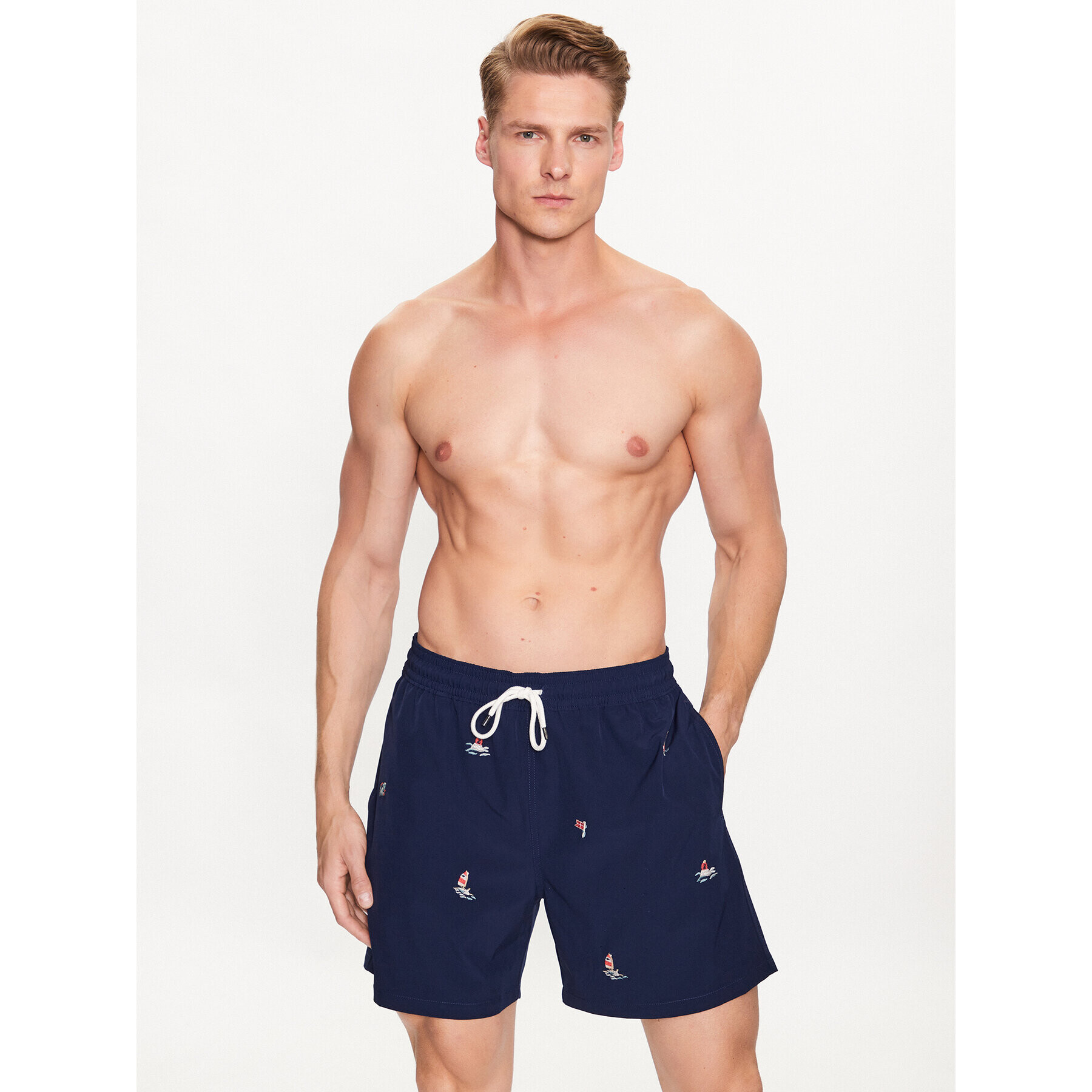 Polo Ralph Lauren Pantaloni scurți pentru înot 710902813001 Bleumarin Regular Fit - Pled.ro