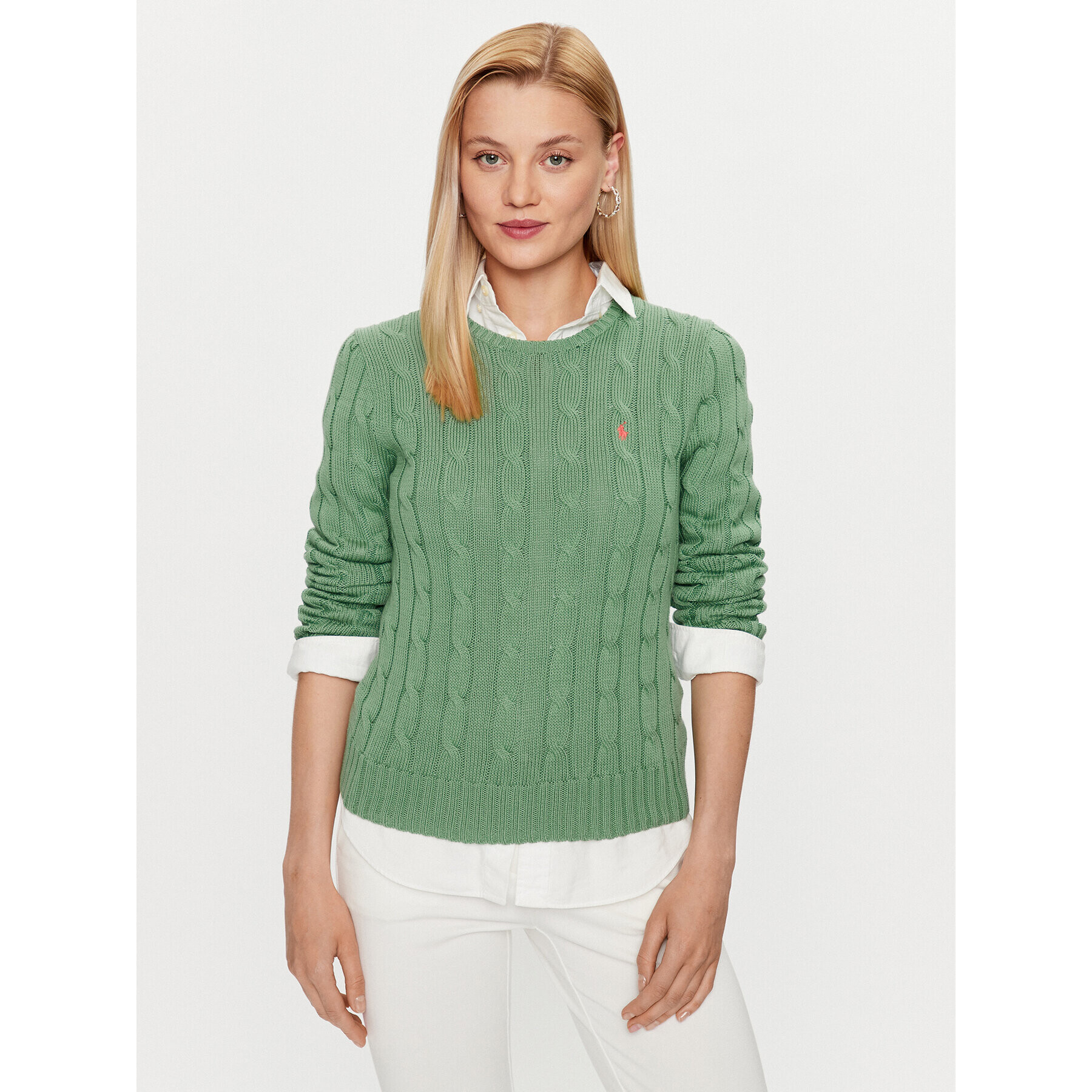 Polo Ralph Lauren Pulover 211891640015 Verde Regular Fit - Pled.ro