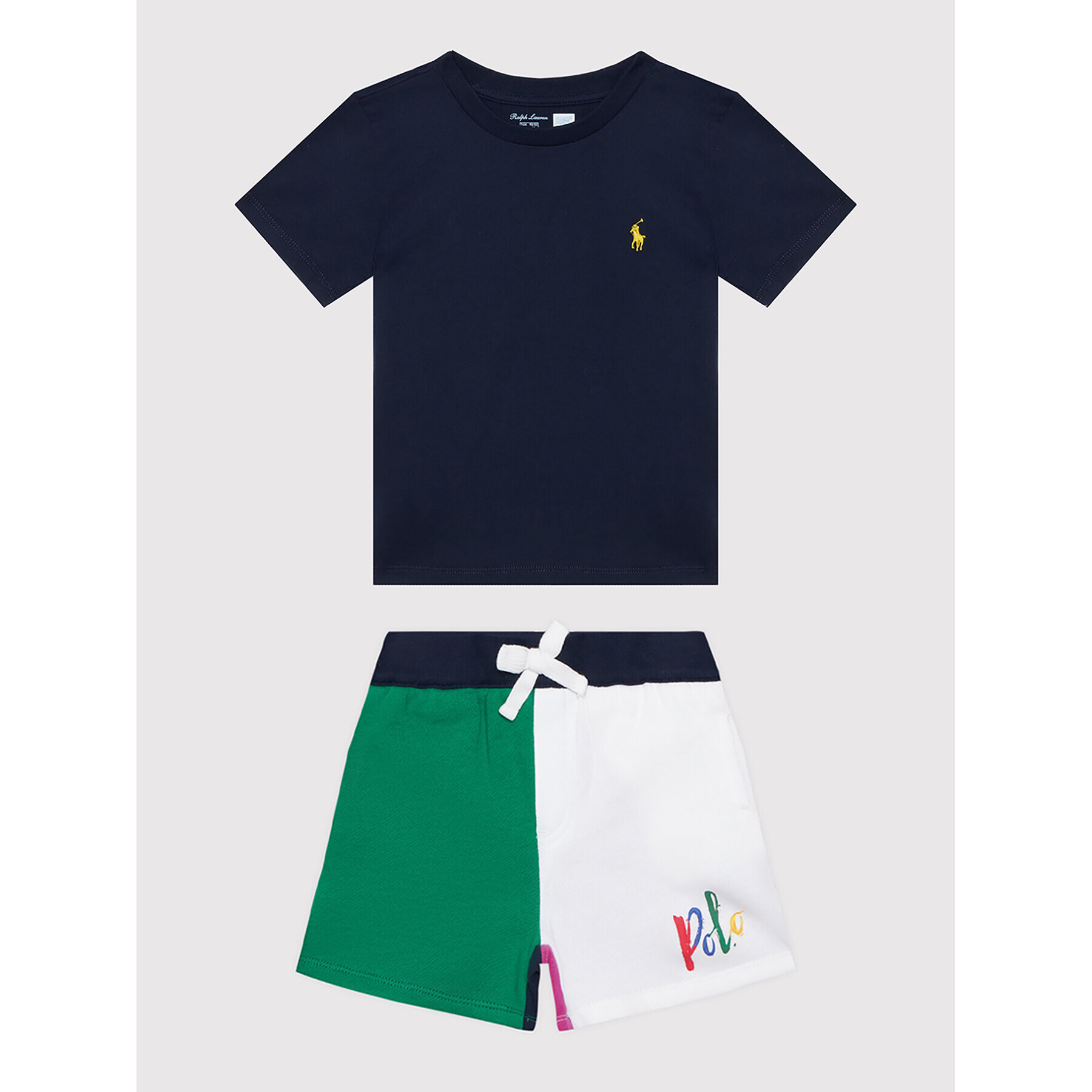 Polo Ralph Lauren Set tricou și pantaloni scurți sport 320865743001 Bleumarin Regular Fit - Pled.ro